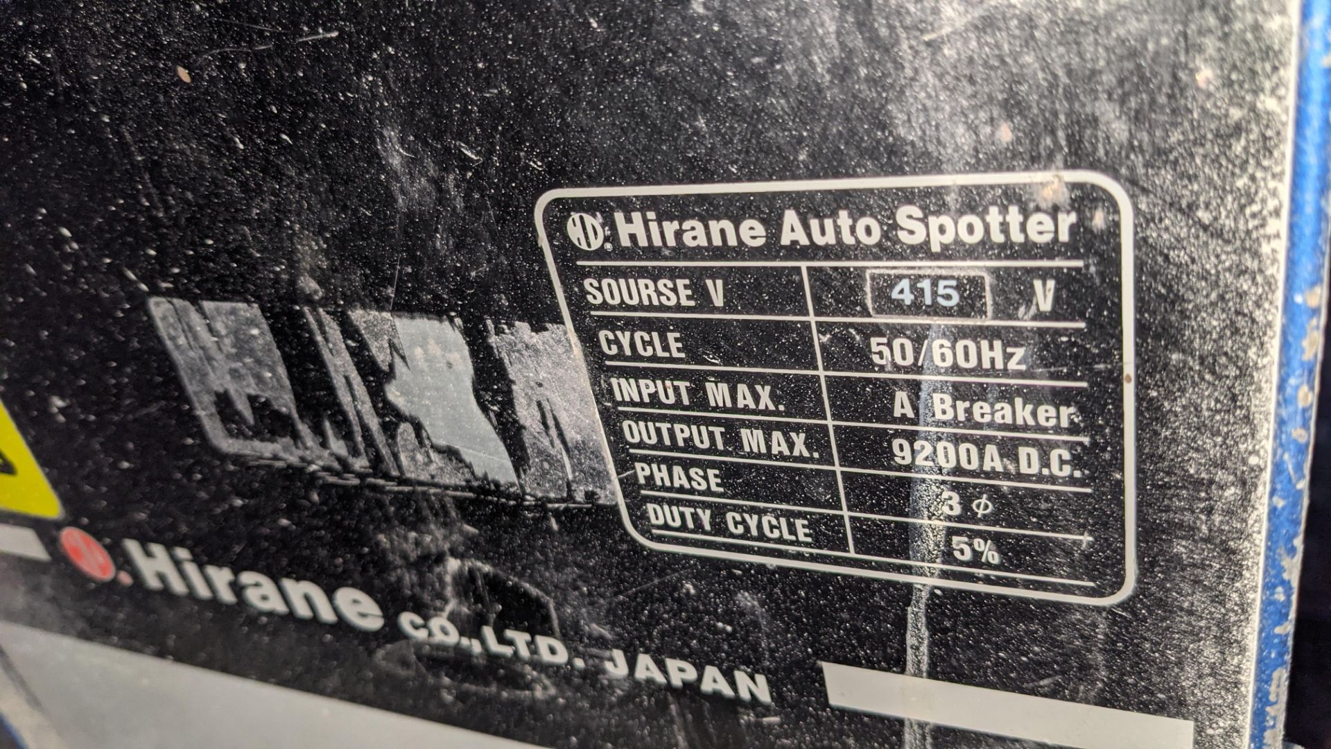 Hirane Auto Spotter model AS-140 high power trolley based spot welding system - Image 12 of 12