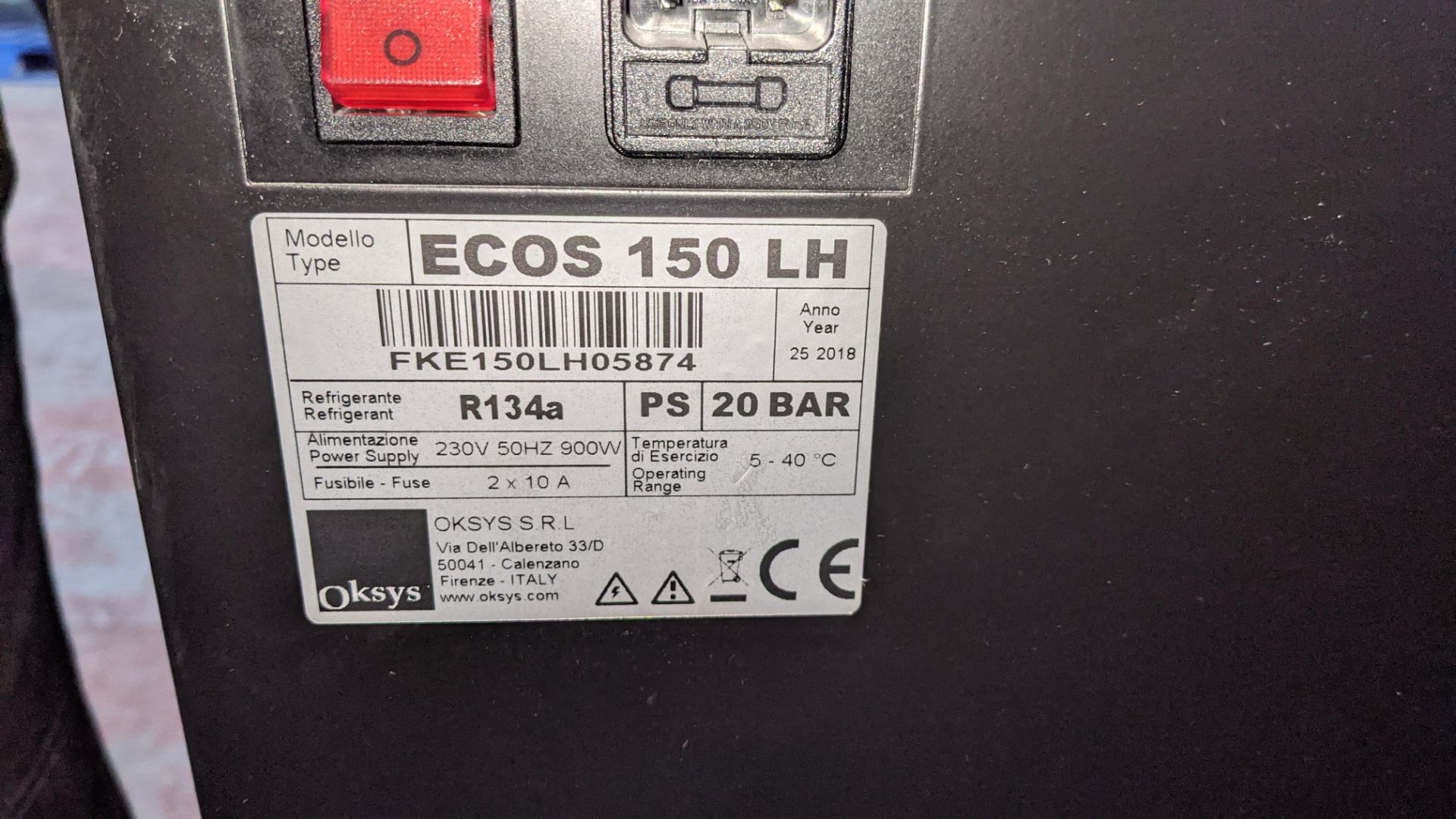 2018 Oksys ECOS 150LH air conditioning recharge system. Please note that the plaque on this machine - Image 8 of 11