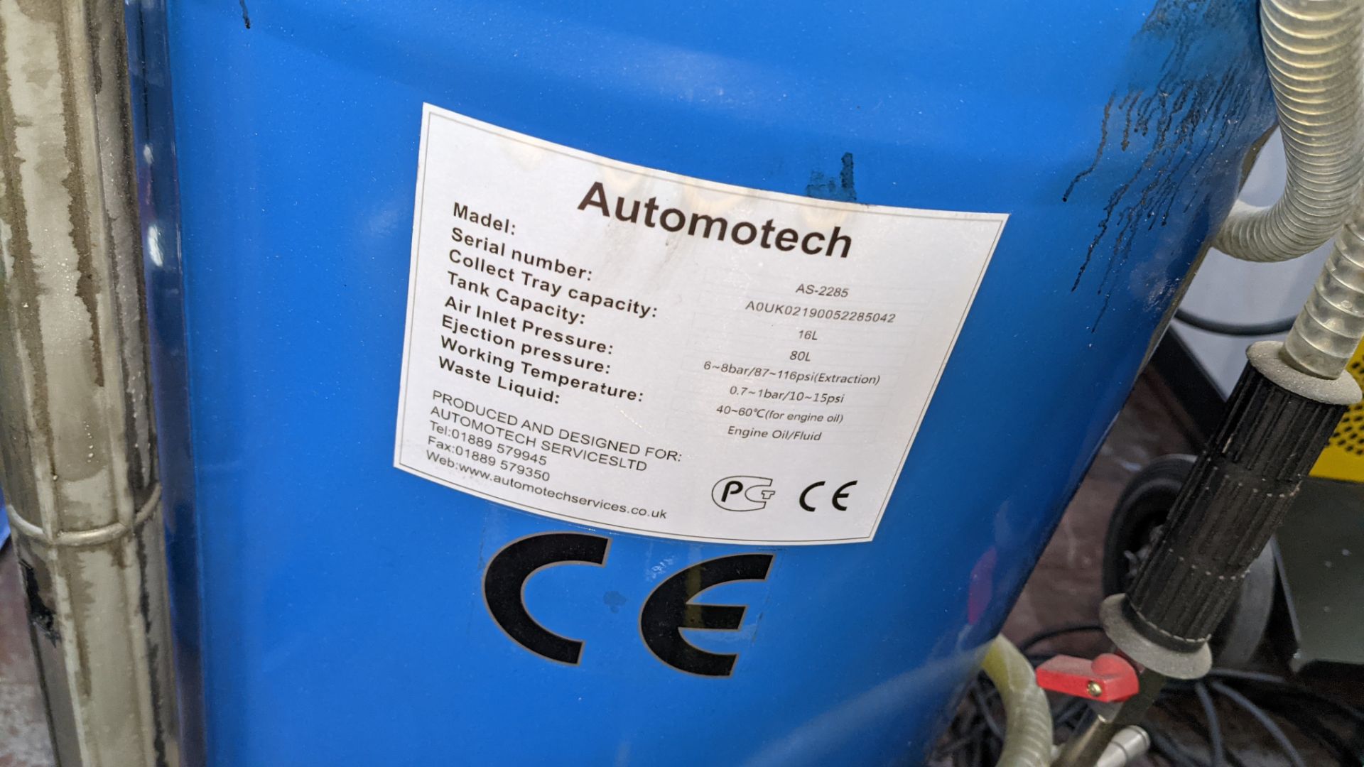 Automotech model AS-2285 oil draining system with ancillaries as pictured - Image 12 of 13