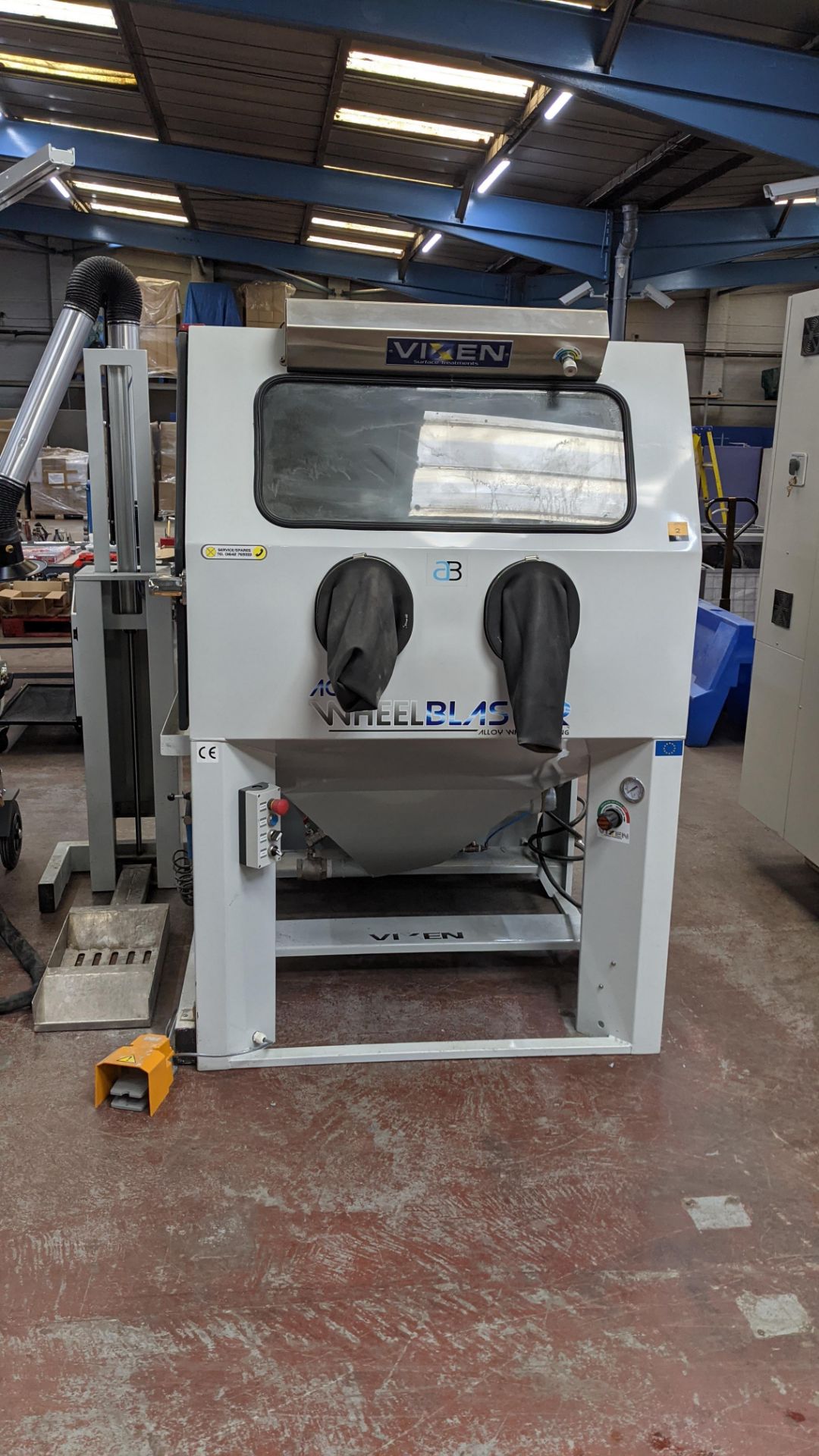 2019 Vixen aqua wheel blast cabinet, series AR1215, serial number 1617. Including all ancillary ite - Image 4 of 27