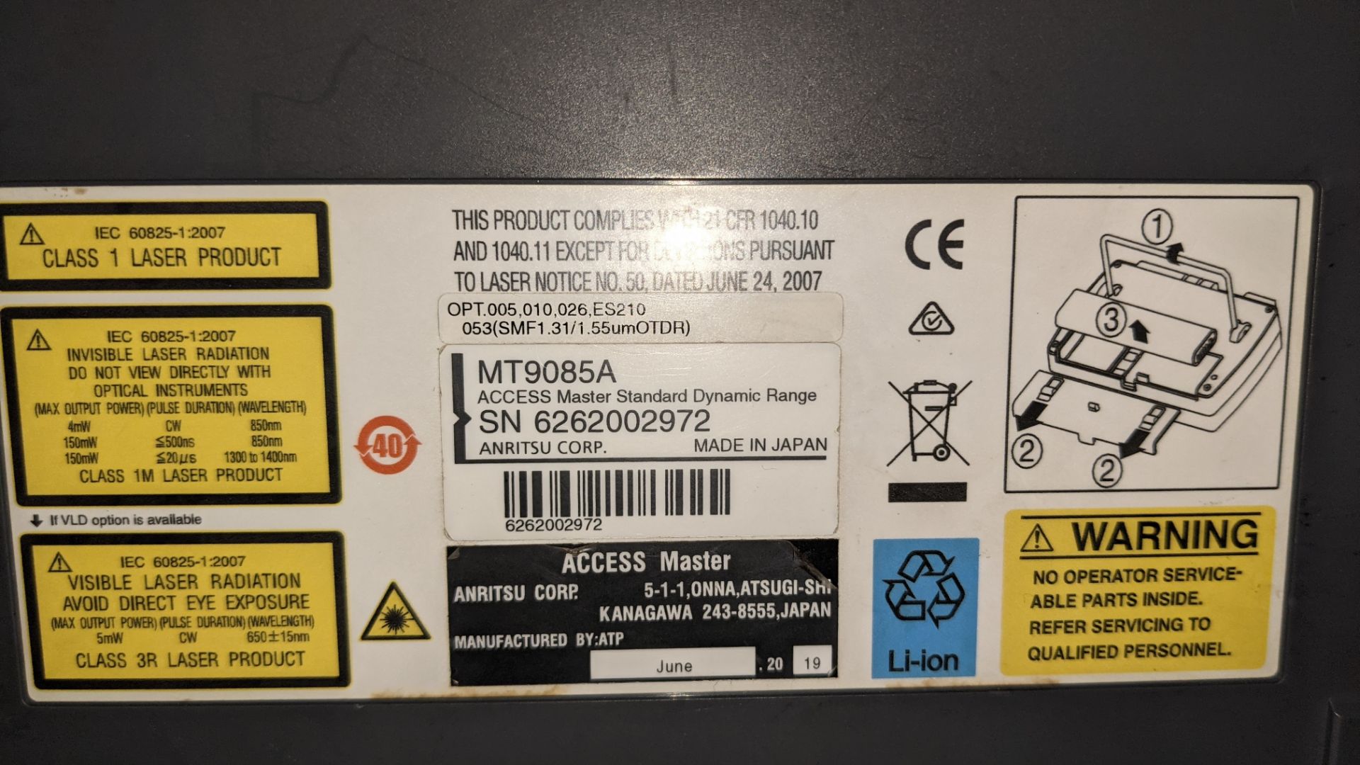 Anritsu MT9085A-053-SMF OTDR ACCESS Master with touchscreen. - Image 25 of 25