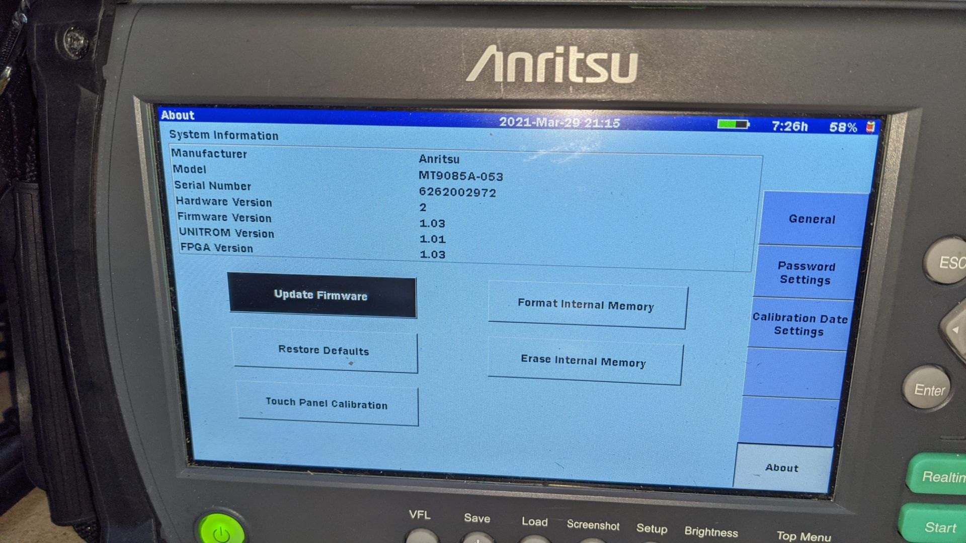 Anritsu MT9085A-053-SMF OTDR ACCESS Master with touchscreen. - Image 9 of 25