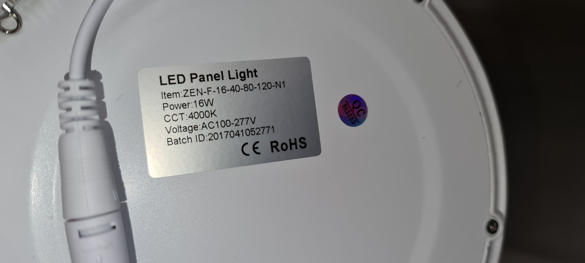 10 off ZEN flat round panel lights, model ZEN-F-16-40-80-120-N1. 16W, 4000K. Each lamp includes an L - Image 10 of 14