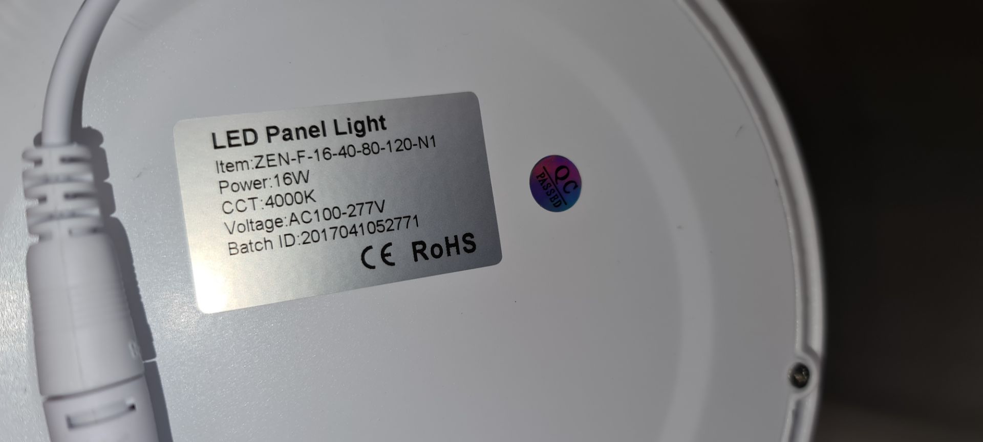 10 off ZEN flat round panel lights, model ZEN-F-16-40-80-120-N1. 16W, 4000K. Each lamp includes an L - Image 7 of 14