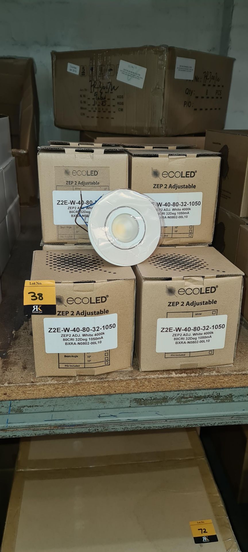 10 off EcoLED ZEP2 adjustable downlights, white, 4000K, model Z2E-W-40-80-32-1050