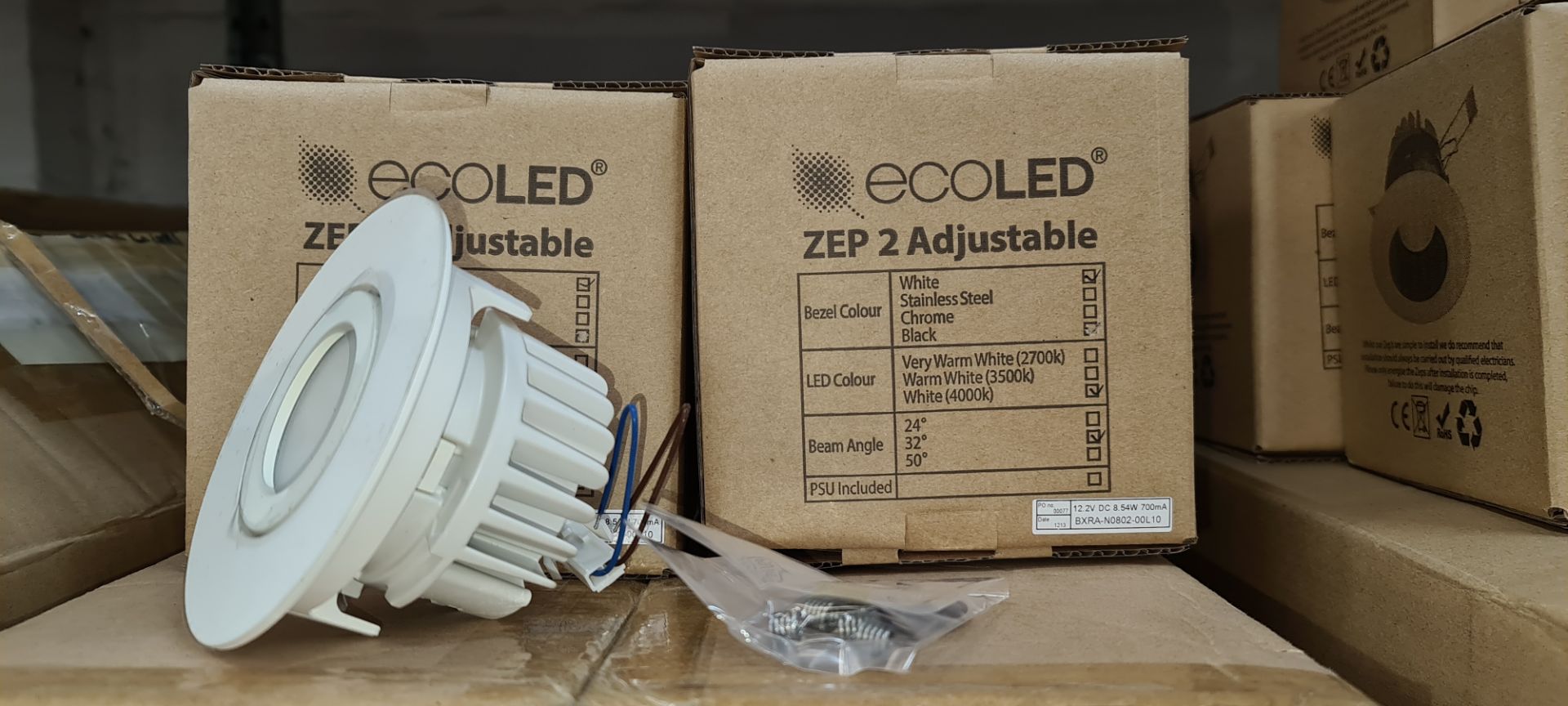 26 off EcoLED ZEP2 fixed white downlights, 4000K, model Z2-F-W-10-40-80-45-D4 - 2 boxes & 6 individu - Image 2 of 10