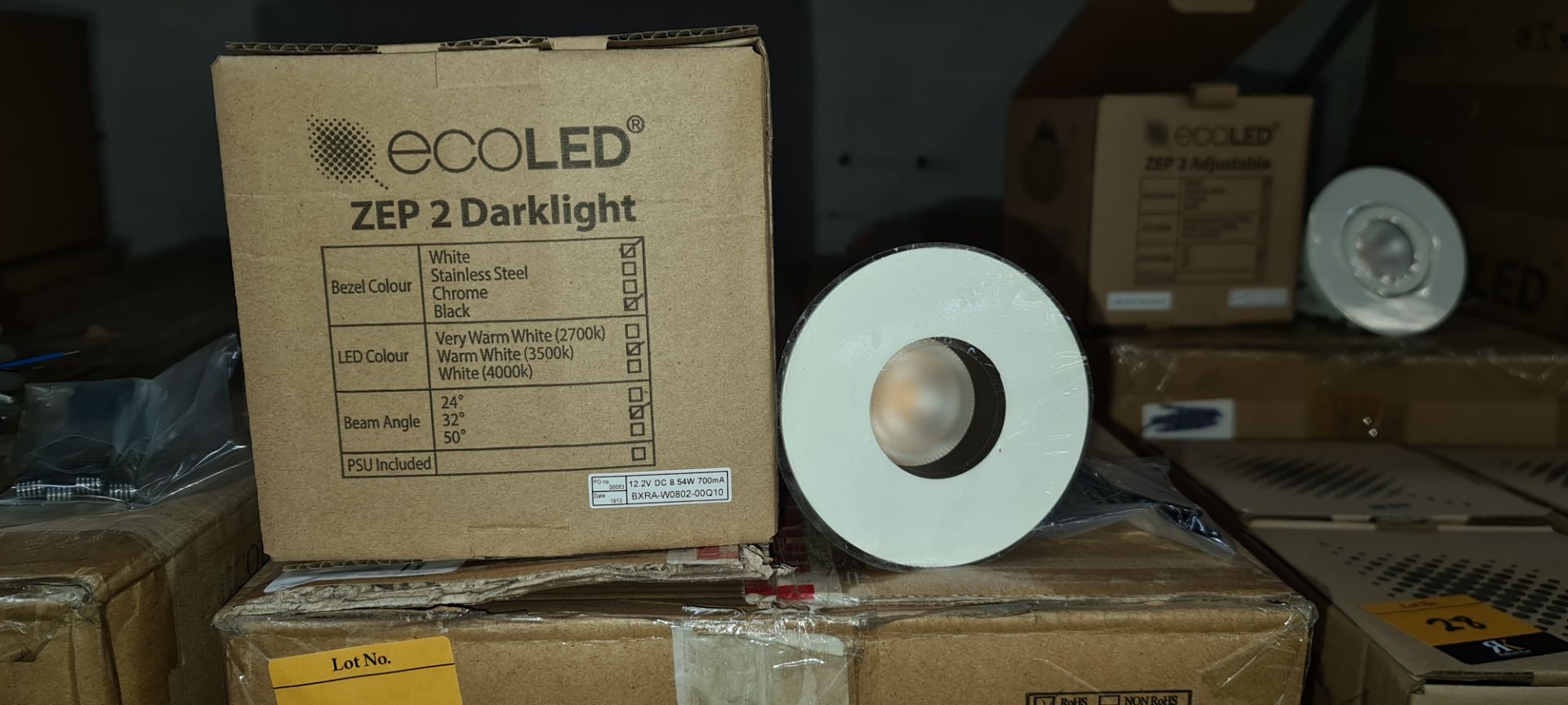 10 off EcoLED ZEP2 Darklight downlights, model Z2-D-W-13-30-80-45-1050