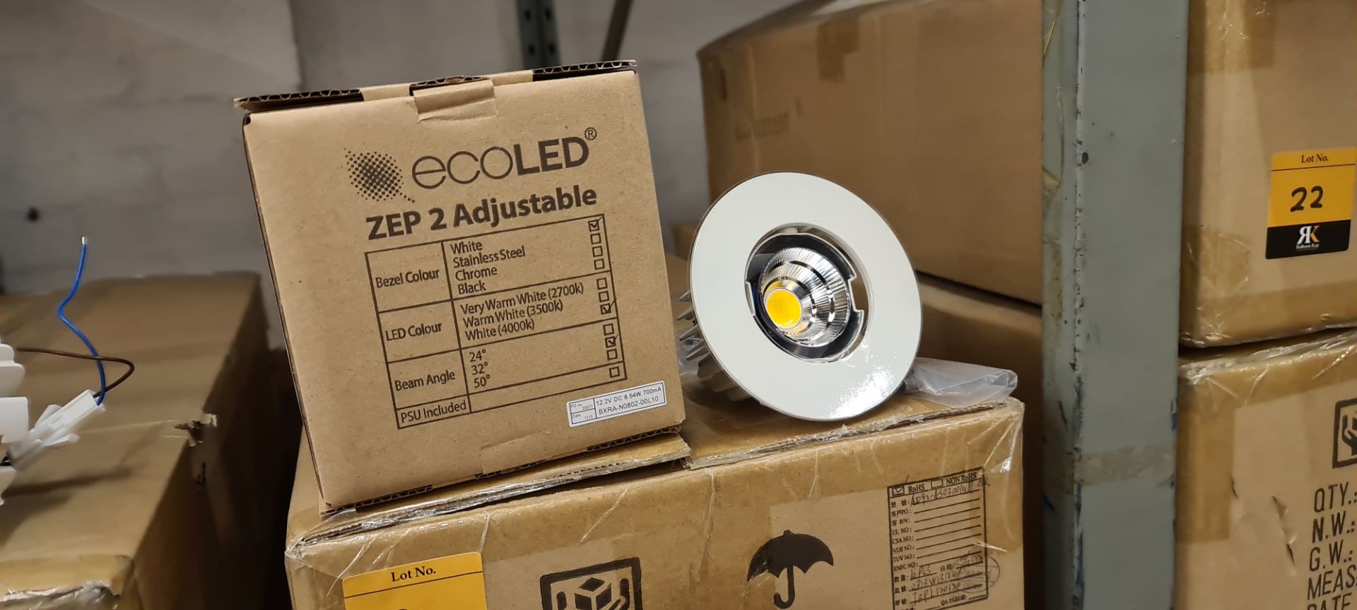 10 off EcoLED adjustable downlights in white, with no inner bezel. Product code Z2-E-W-10-40-80-45-D - Image 2 of 10