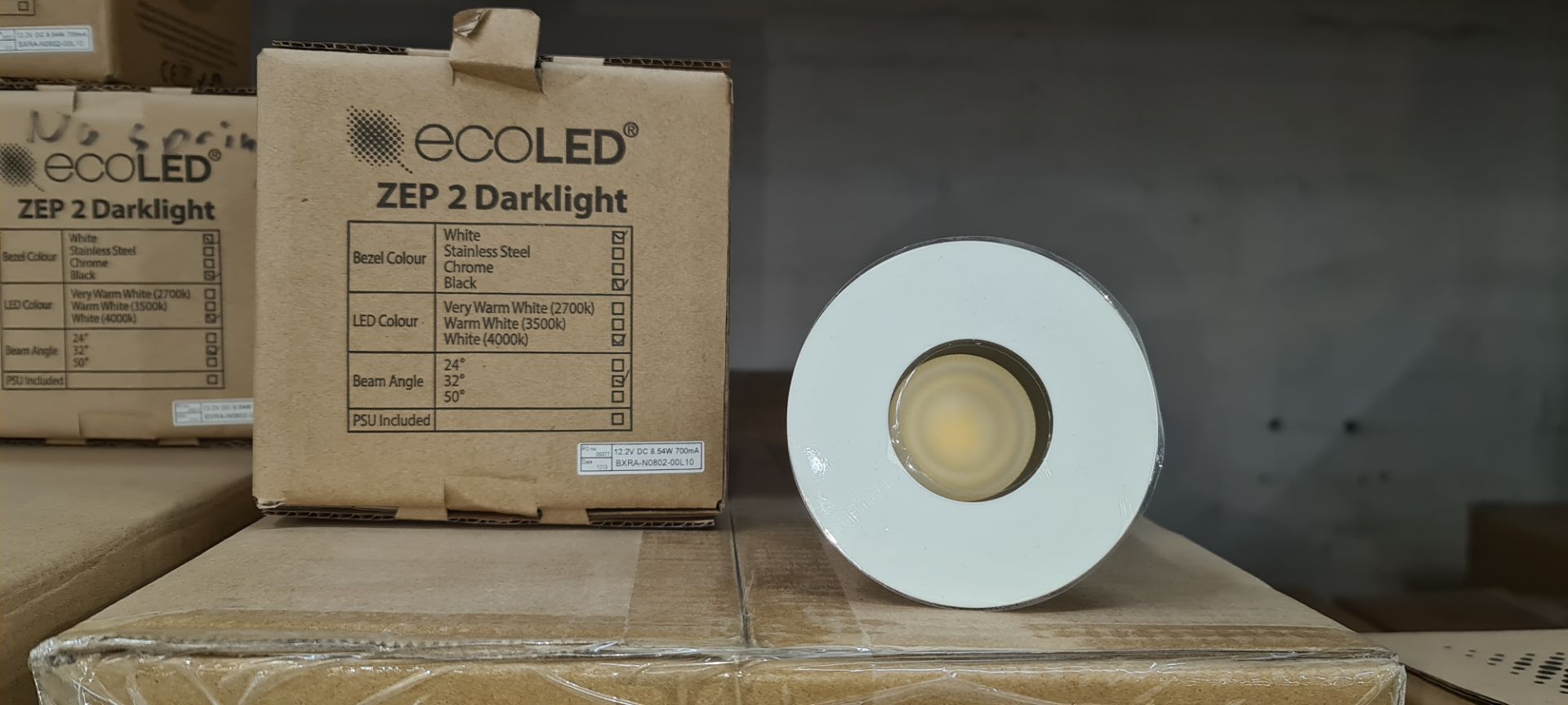 21 off EcoLED ZEP2 Darklight white downlights model Z2-D-W-10-40-80-45-D4 - 2 boxes