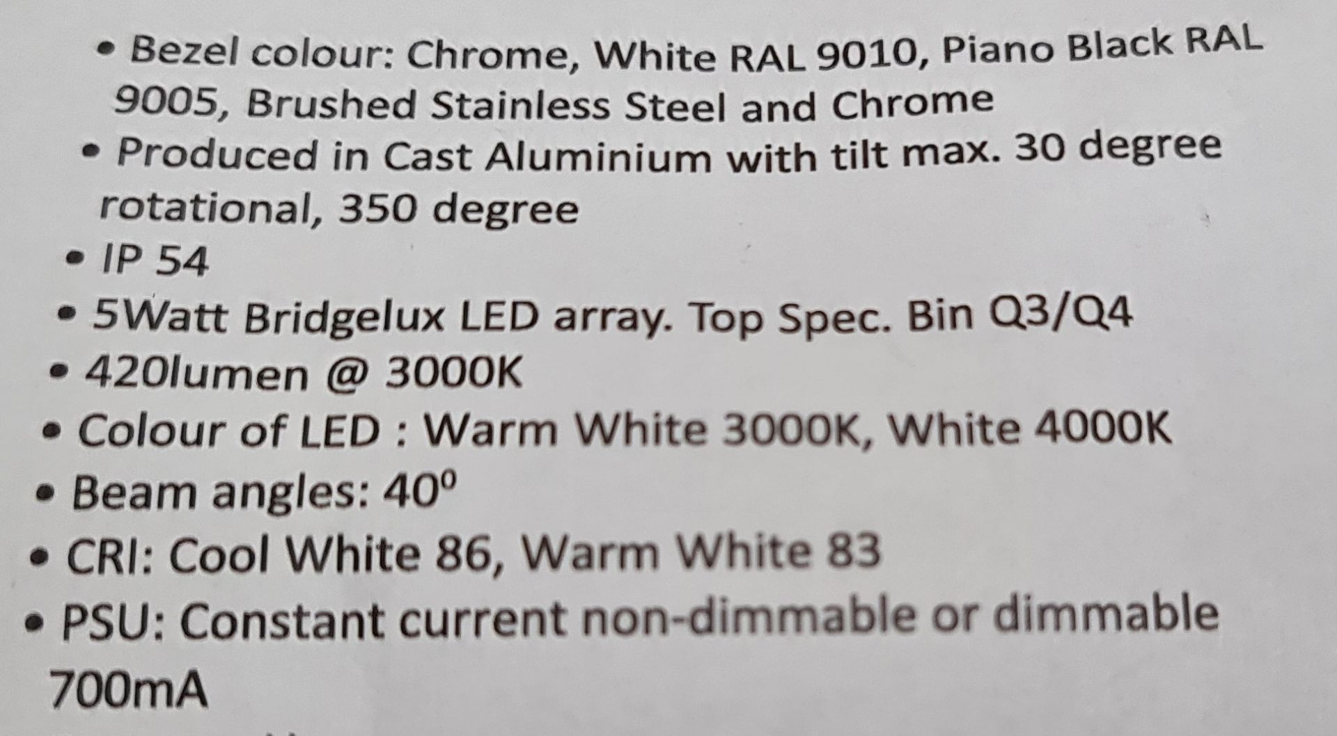 29 off EcoLED ZEP1E adjustable LED downlights in chrome finish, produced in cast aluminium, tilting/ - Image 9 of 10