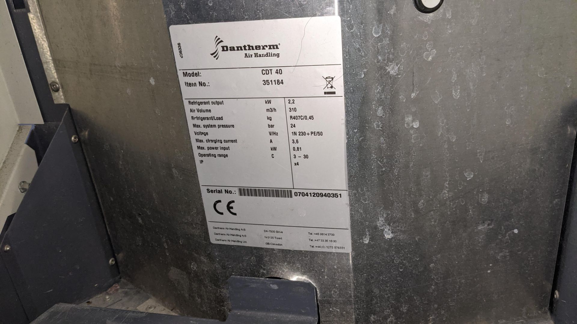 Dantherm model CDT40 dehumidifier. 9,888 recorded hours - Image 11 of 13