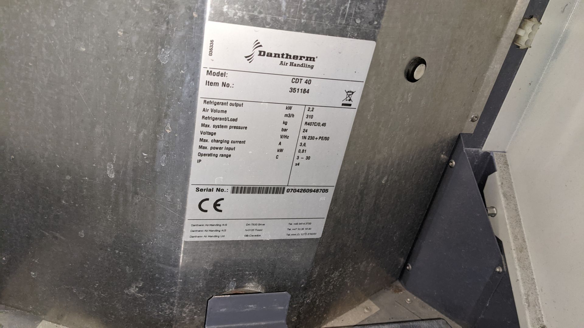 Dantherm model CDT40 dehumidifier. 11,378 recorded hours - Image 13 of 13