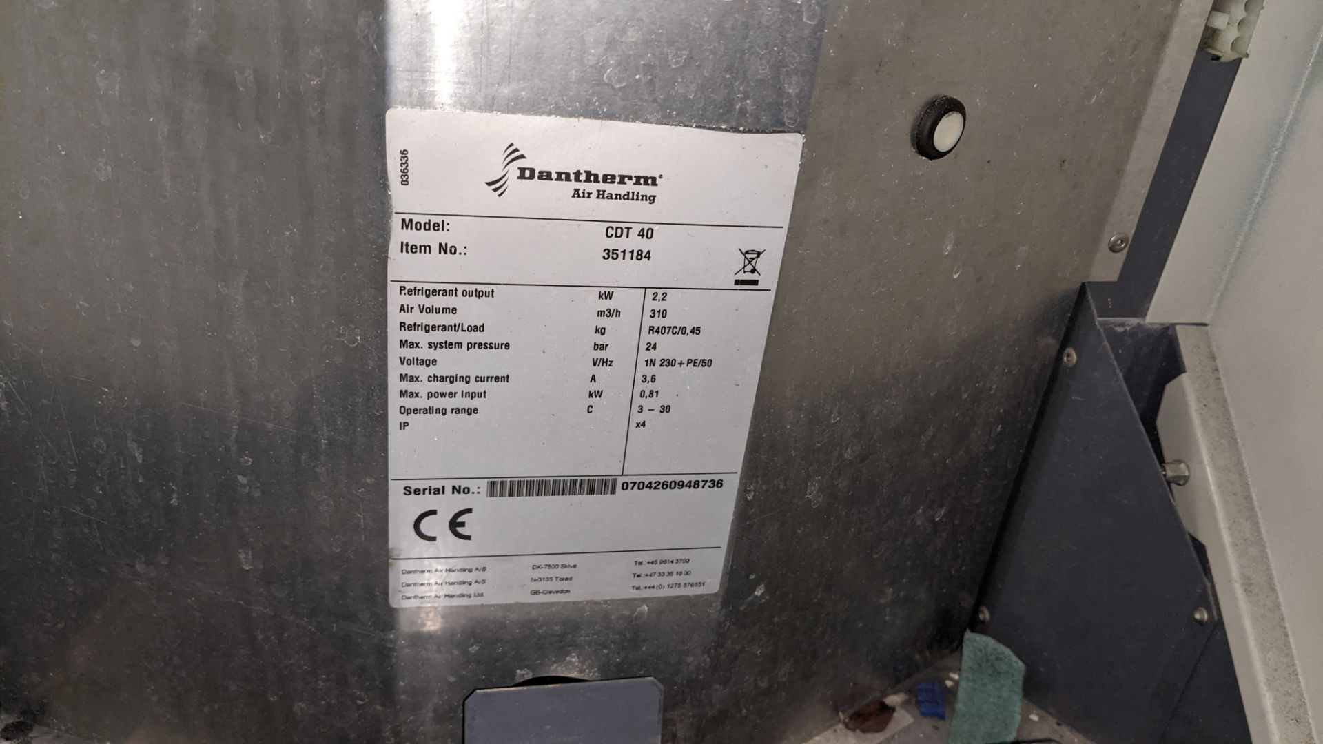 Dantherm model CDT40 dehumidifier. 11,573 recorded hours - Image 11 of 11