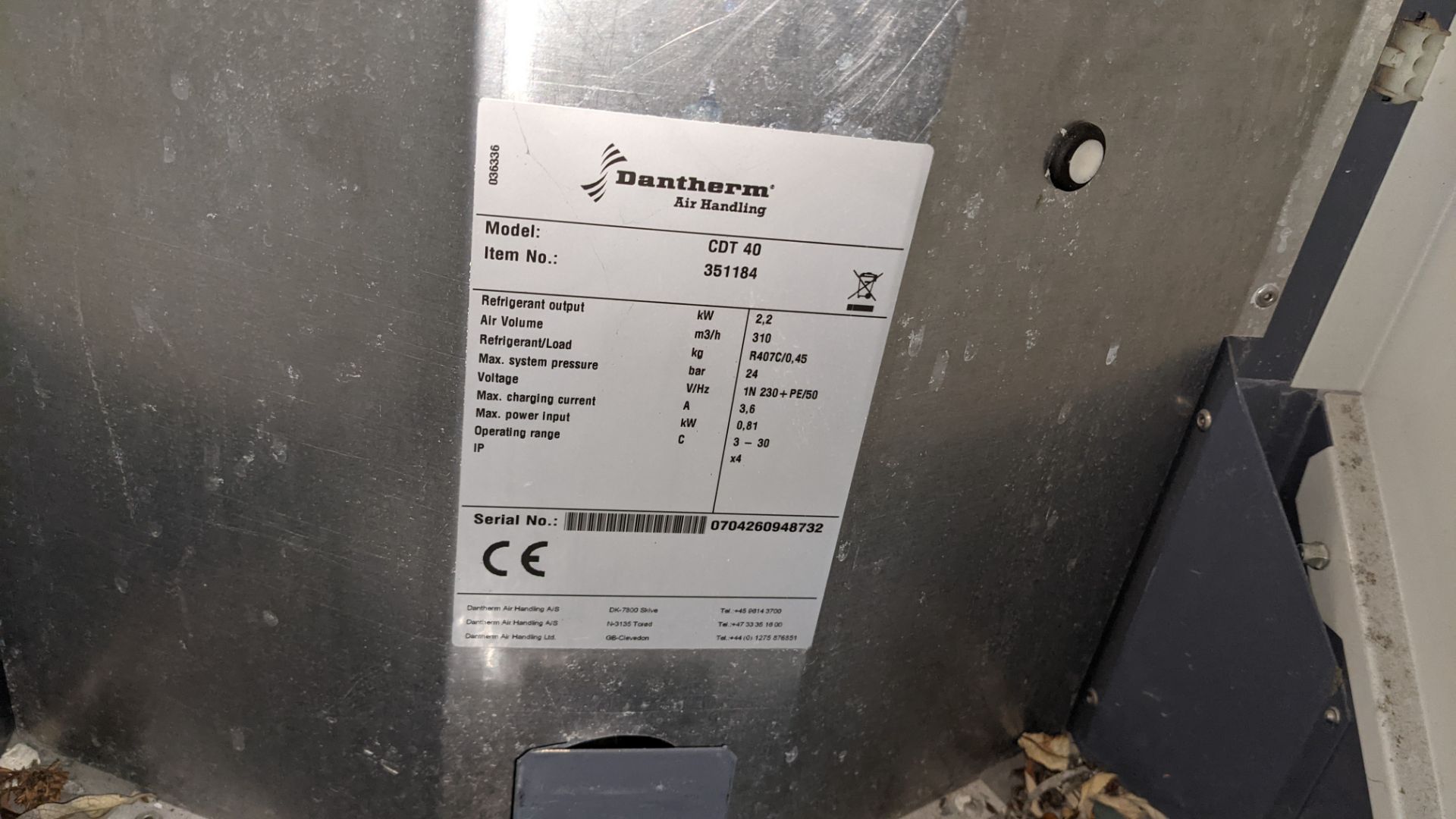 Dantherm model CDT40 dehumidifier. 9,353 recorded hours - Image 15 of 15
