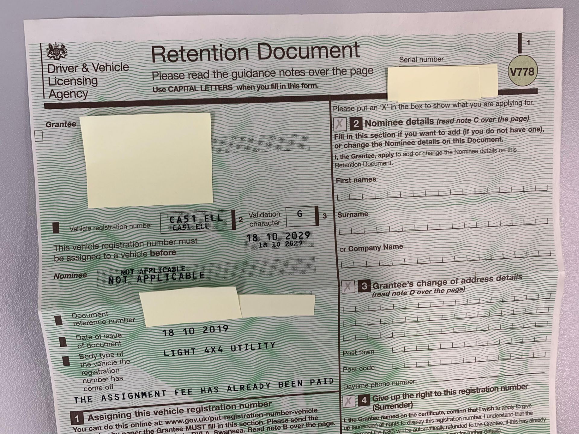 Cherished Registration CA51 ELL. On Retention until October 2029. - Image 3 of 5