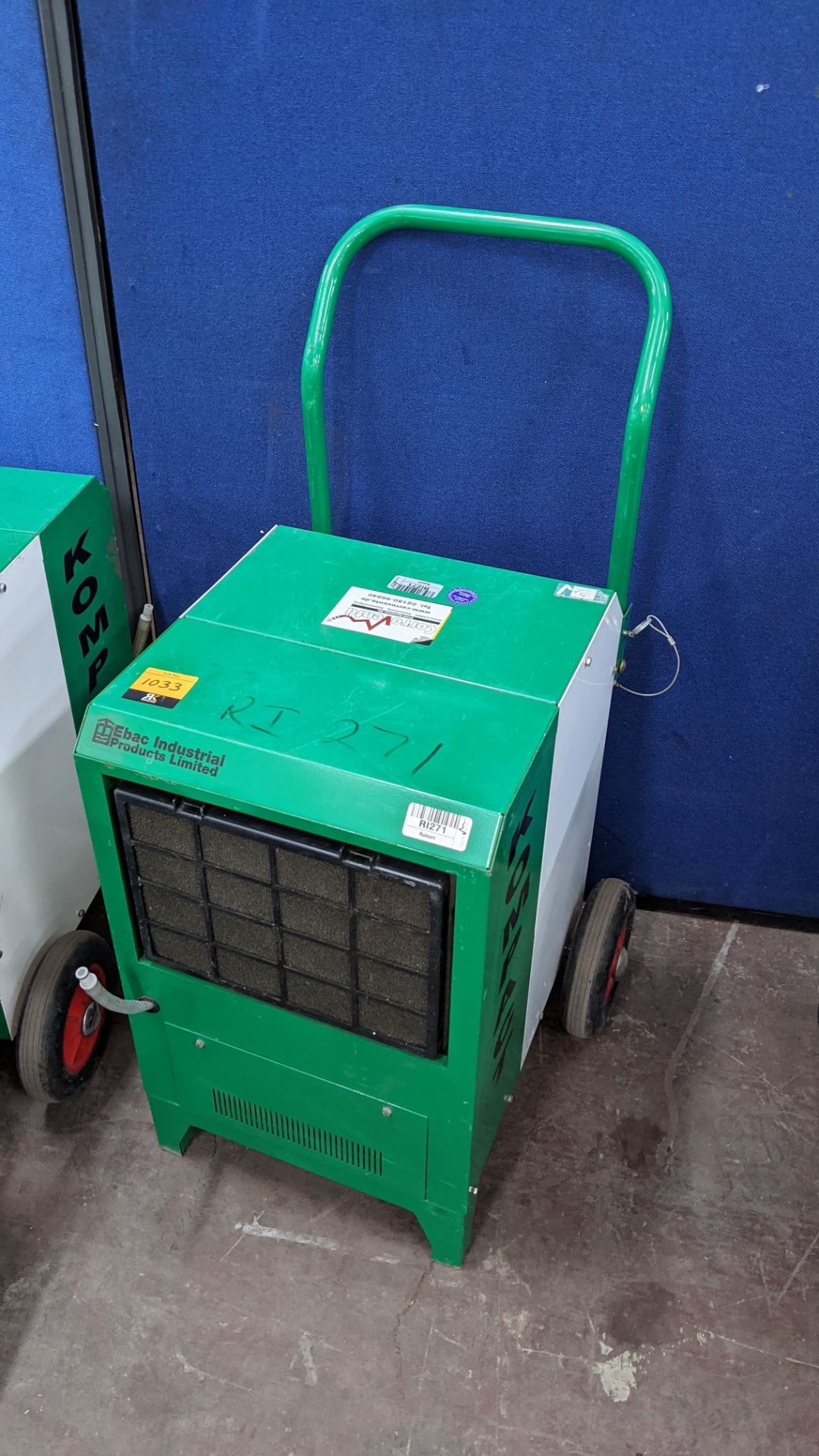 Ebac Industrial Products Limited Kompact industrial dehumidifier. 8,065 recorded hours