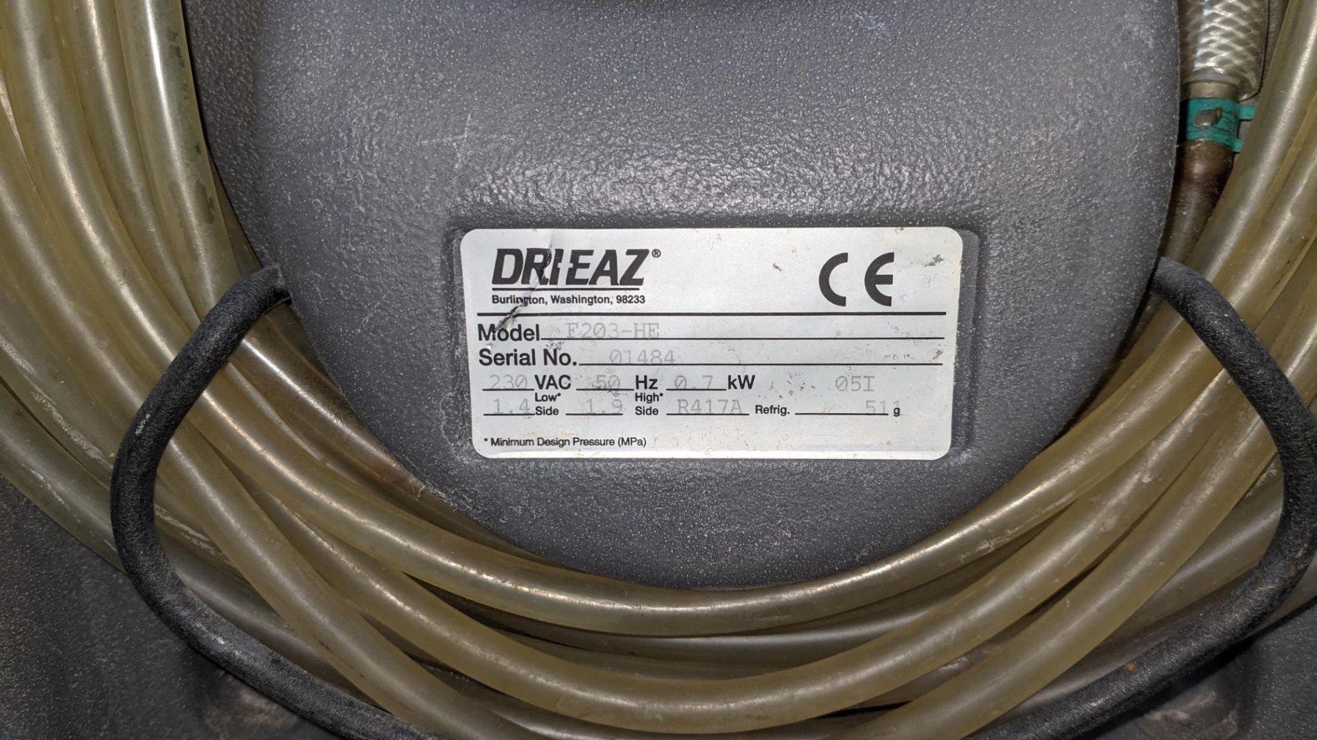 Drieaz Heylo dehumidifier model F203-HE including digital dehumidifier console. 932 recorded hours - Image 11 of 15