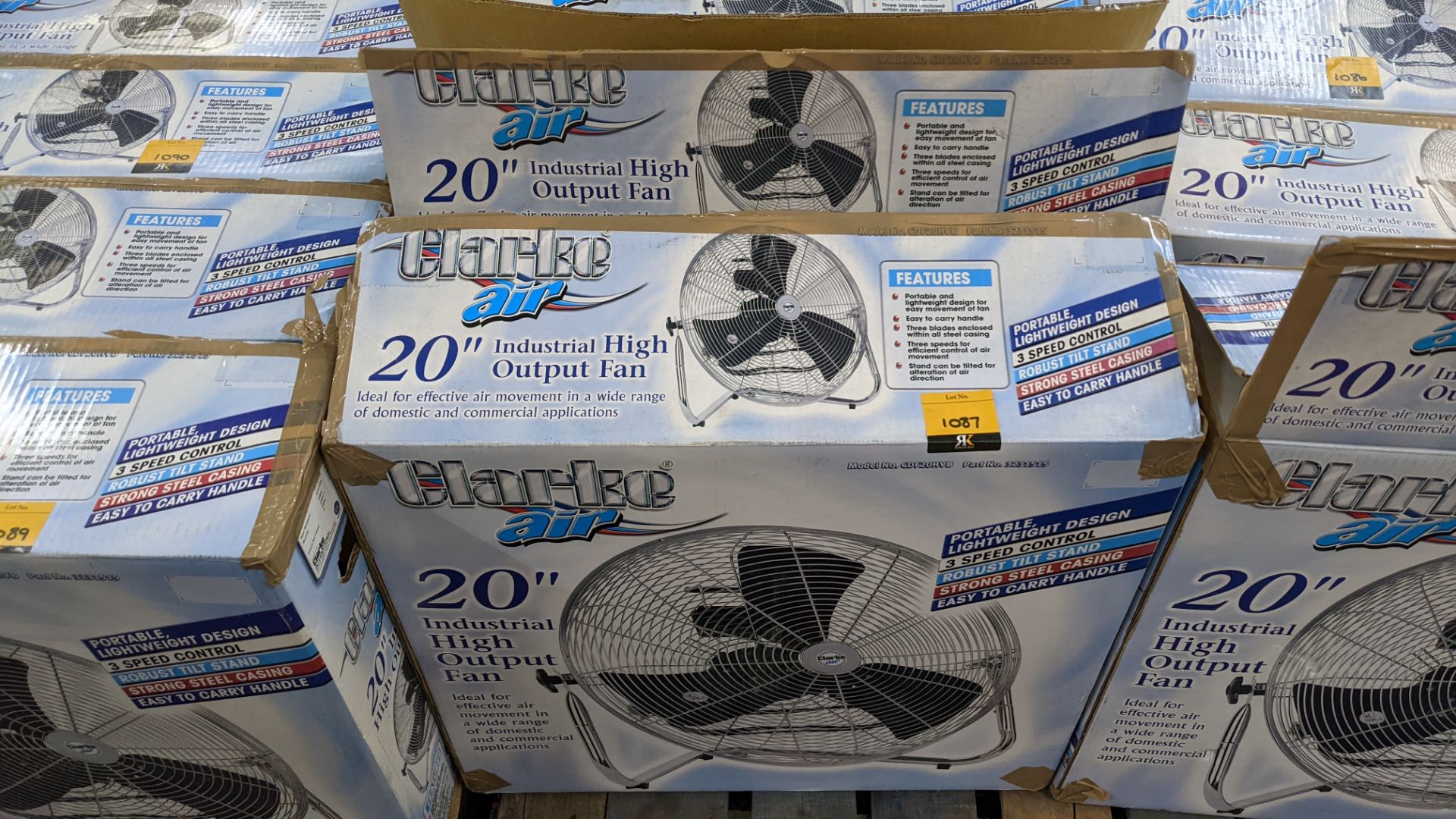 2 off Clarke Air 20" industrial high output fans - boxed - Image 2 of 5