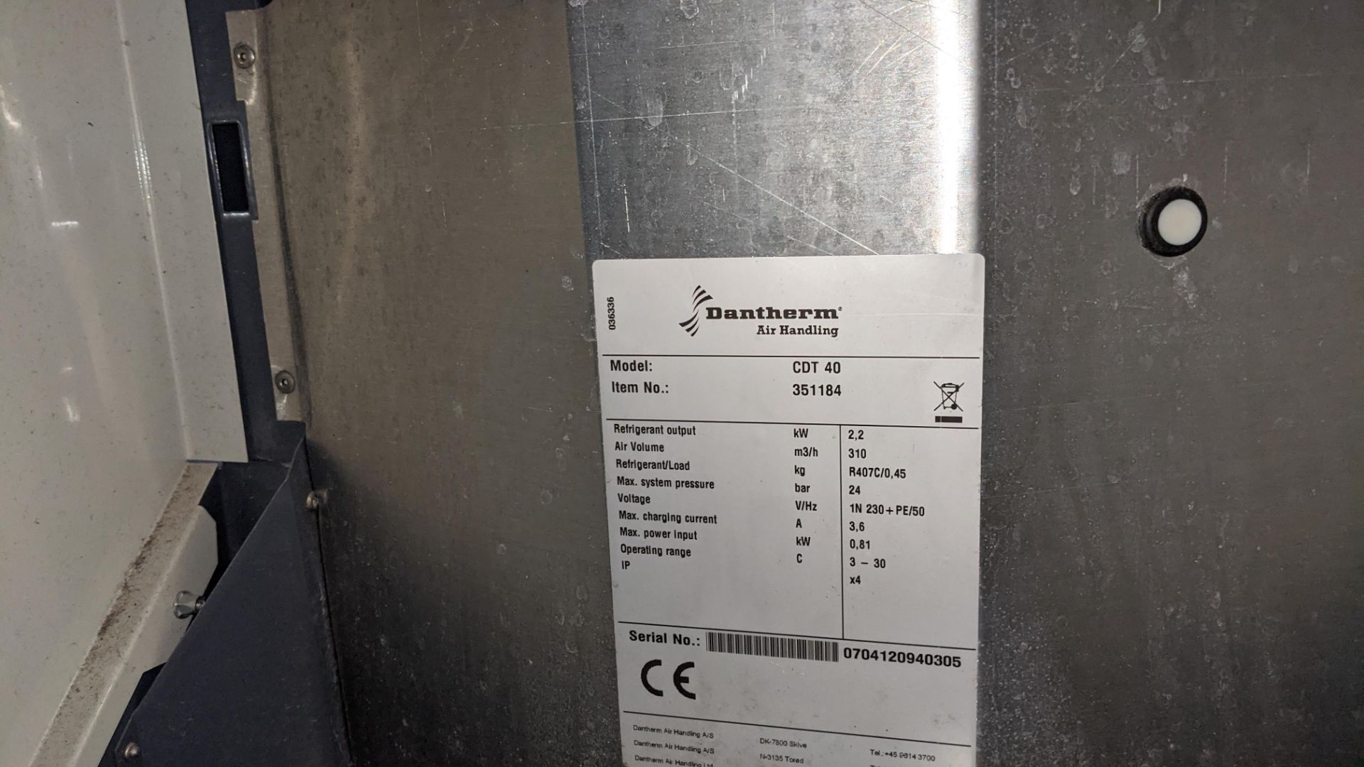 Dantherm model CDT40 dehumidifier. 9,087 recorded hours - Image 11 of 12