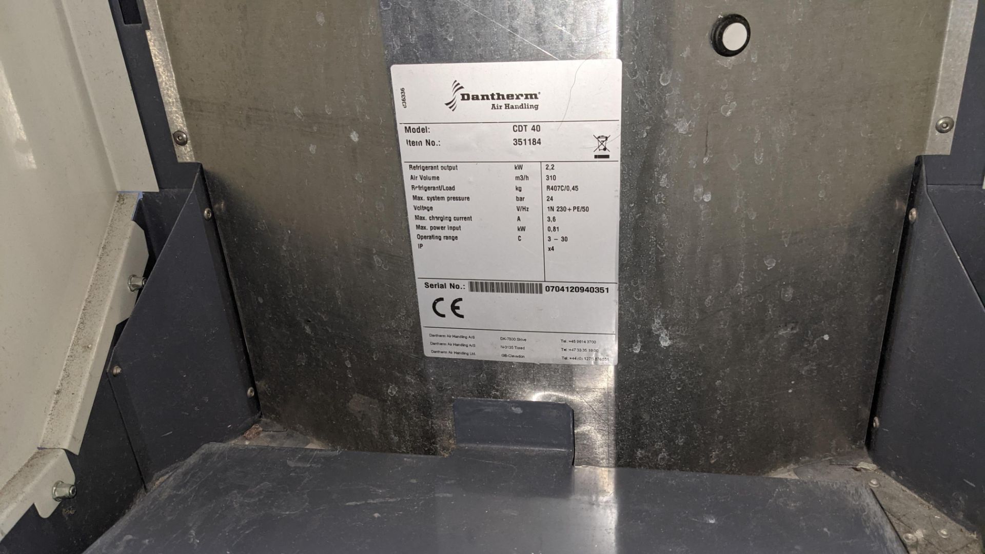 Dantherm model CDT40 dehumidifier. 9,888 recorded hours - Image 10 of 13