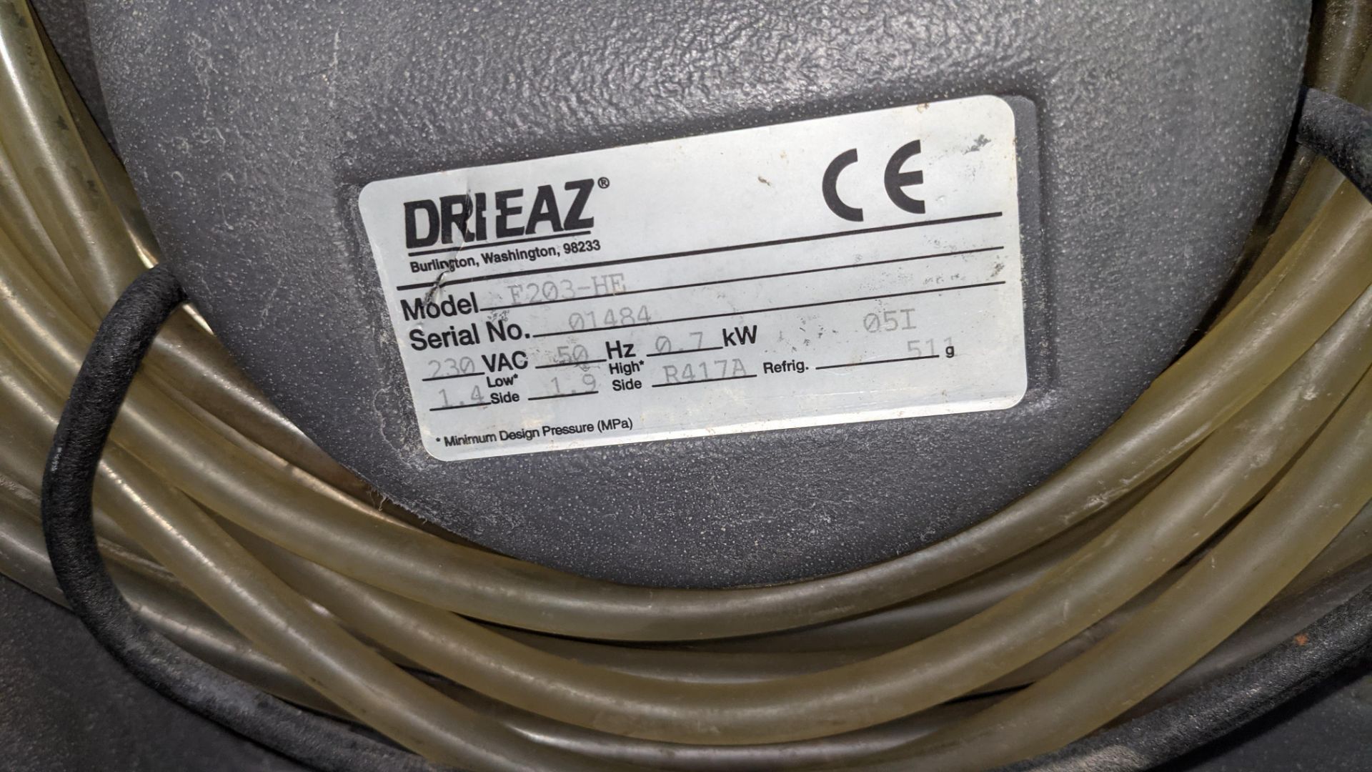 Drieaz Heylo dehumidifier model F203-HE including digital dehumidifier console. 932 recorded hours - Image 10 of 15