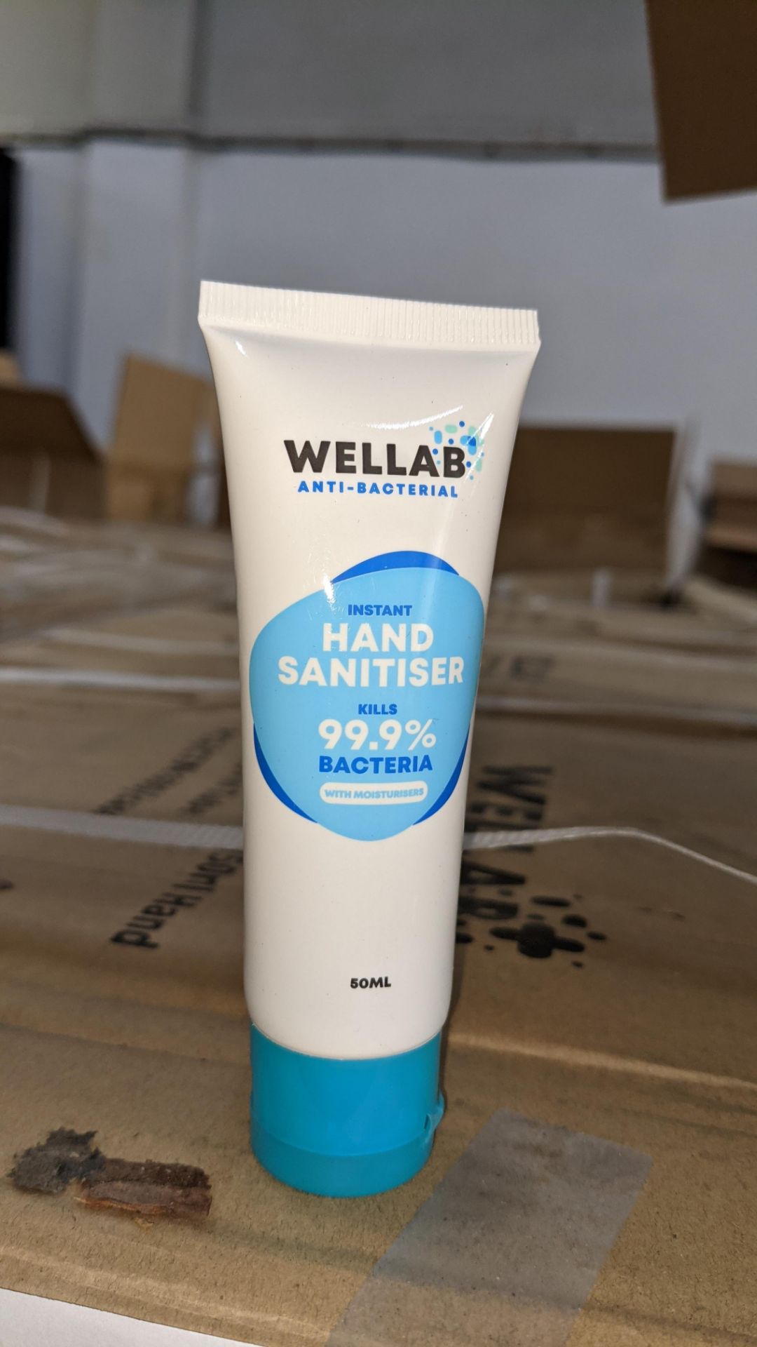 9,600 tubes of Wellab anti-bacterial alcohol based hand sanitiser. Each tube holds 50ml. 75% ethan - Image 8 of 10