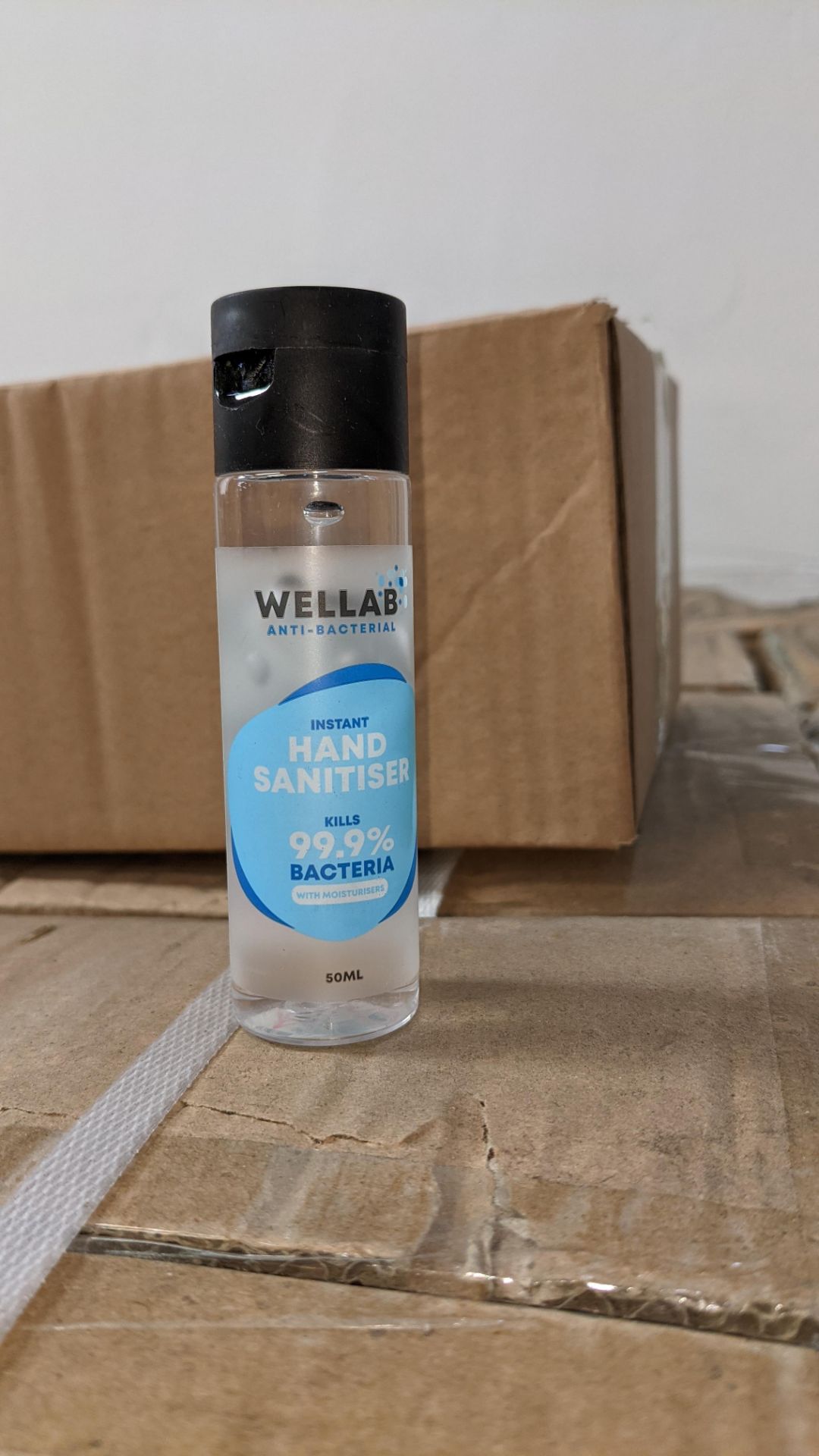 9,216 bottles of Wellab anti-bacterial alcohol based hand sanitiser. Each bottle holds 50ml. 75% e - Image 6 of 8