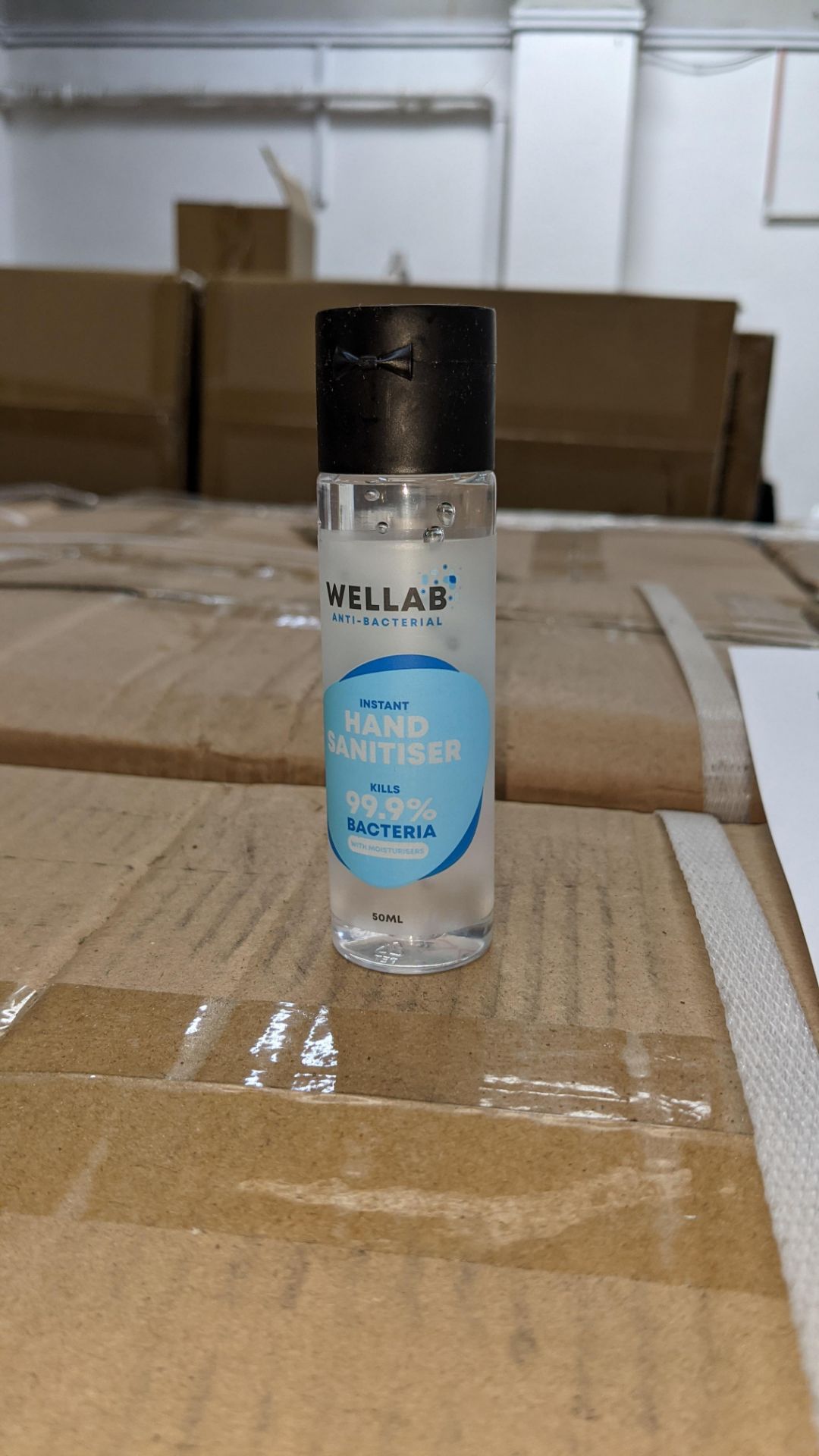 9,600 bottles of Wellab anti-bacterial alcohol based hand sanitiser. Each bottle holds 50ml. 75% e - Image 6 of 9