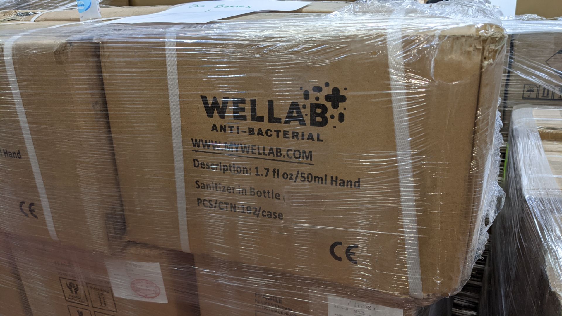 9,600 bottles of Wellab anti-bacterial alcohol based hand sanitiser. Each bottle holds 50ml. 75% e - Image 4 of 9