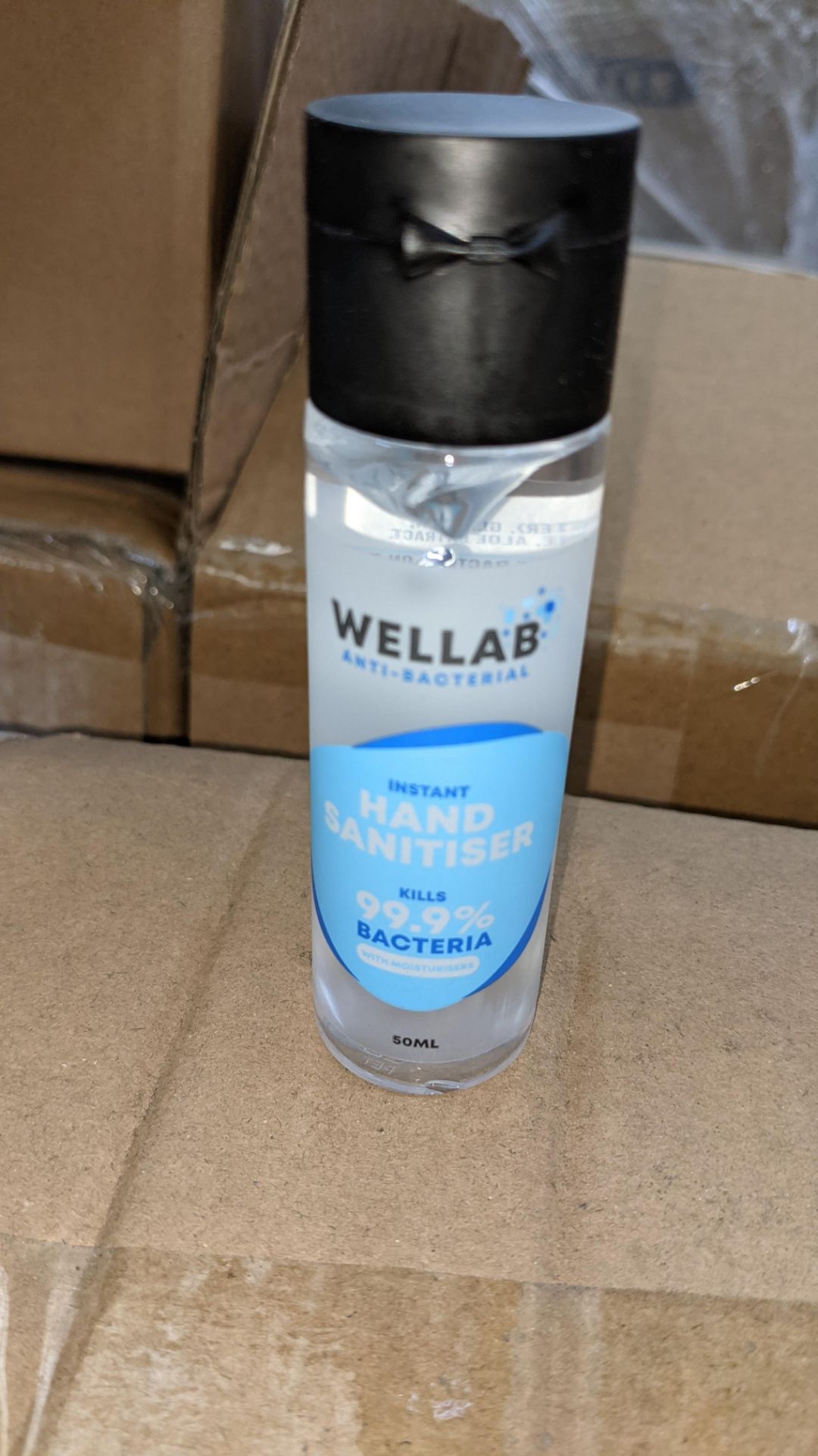 9,600 bottles of Wellab anti-bacterial alcohol based hand sanitiser. Each bottle holds 50ml. 75% e - Image 6 of 10