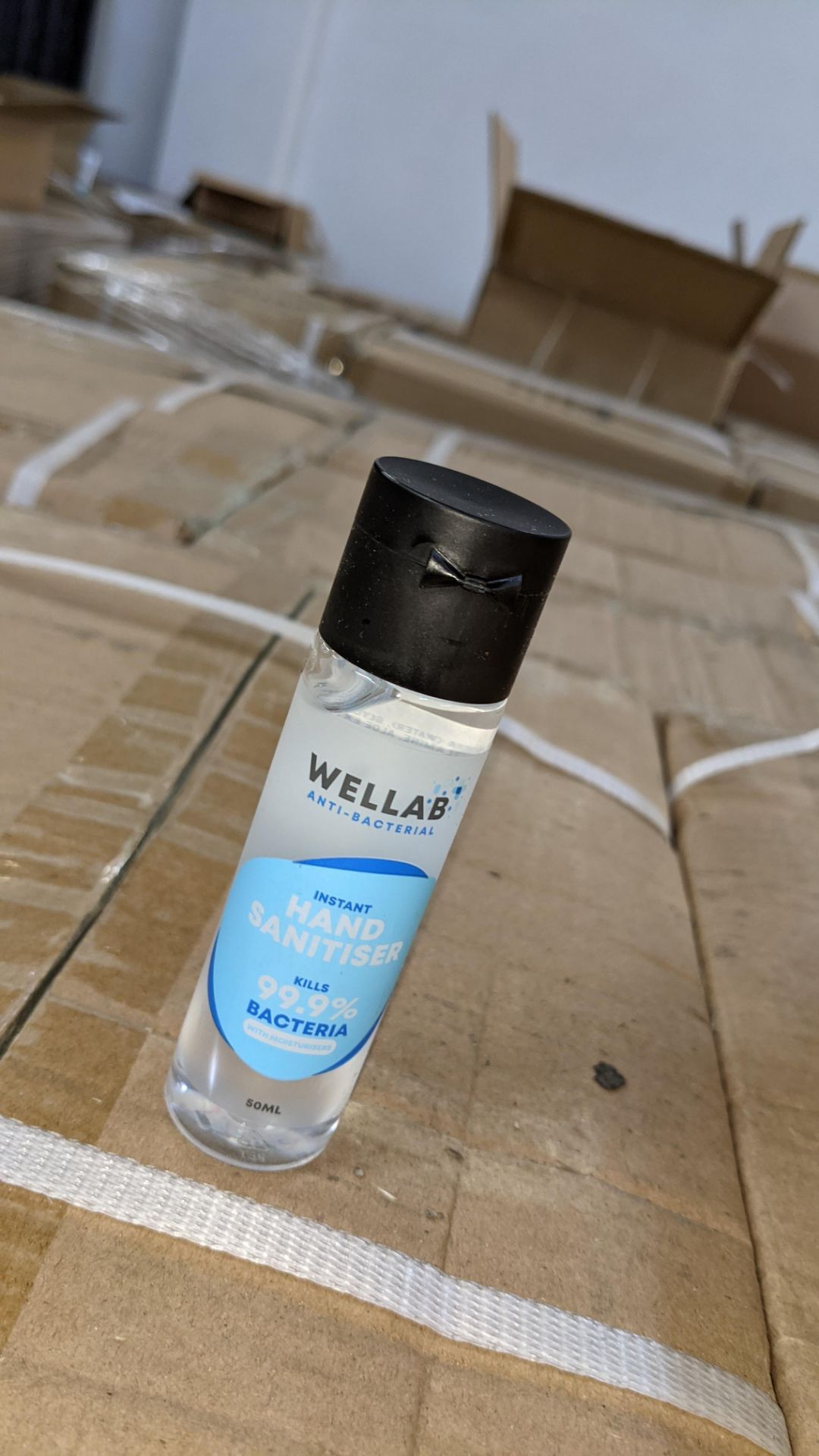 9,600 bottles of Wellab anti-bacterial alcohol based hand sanitiser. Each bottle holds 50ml. 75% e - Image 6 of 9