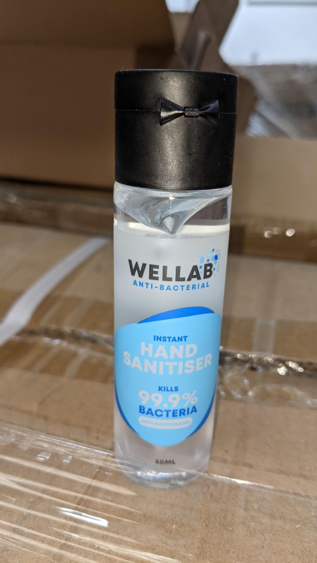 9,600 bottles of Wellab anti-bacterial alcohol based hand sanitiser. Each bottle holds 50ml. 75% e - Image 7 of 10