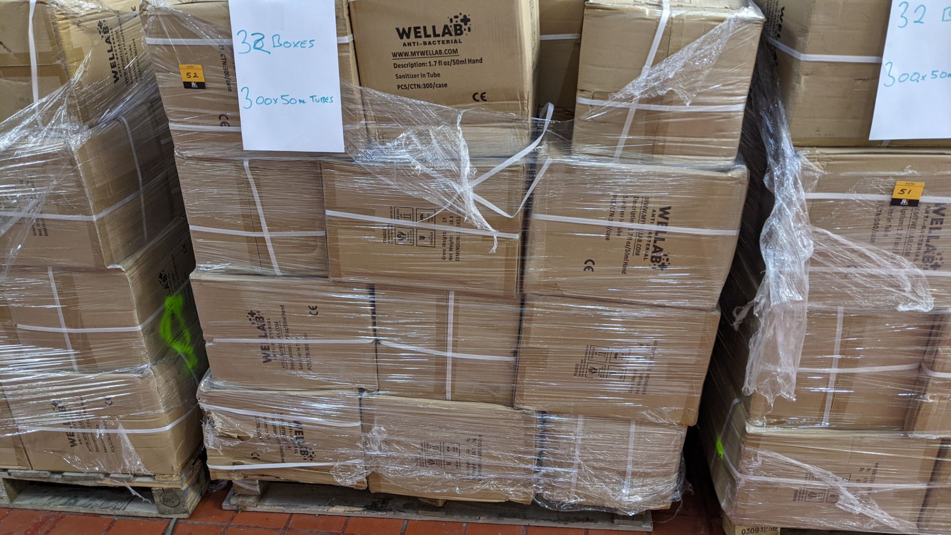 9,600 tubes of Wellab anti-bacterial alcohol based hand sanitiser. Each tube holds 50ml. 75% ethan - Image 3 of 8