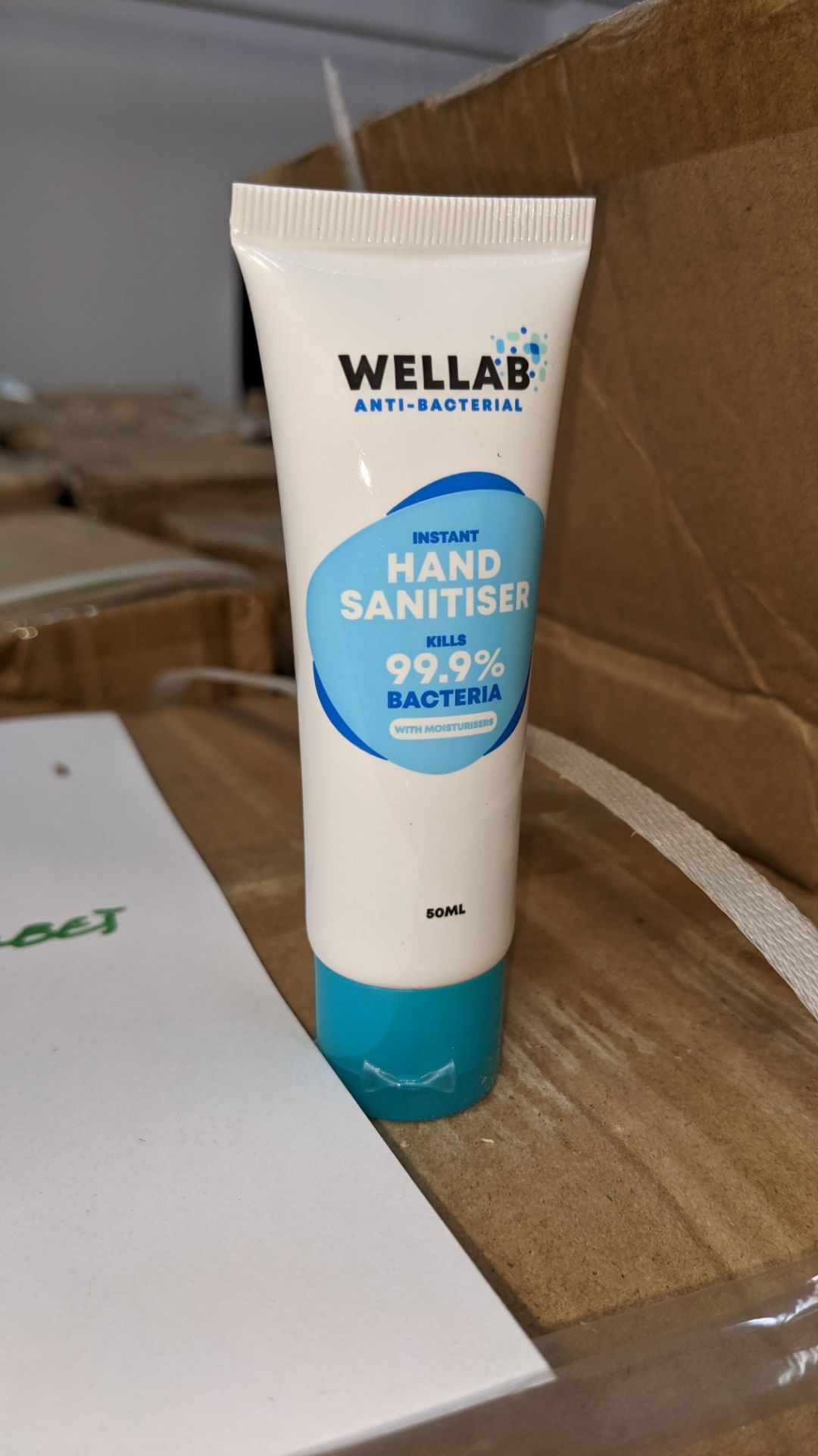 8,100 tubes of Wellab anti-bacterial alcohol based hand sanitiser. Each tube holds 50ml. 75% ethan - Image 2 of 9