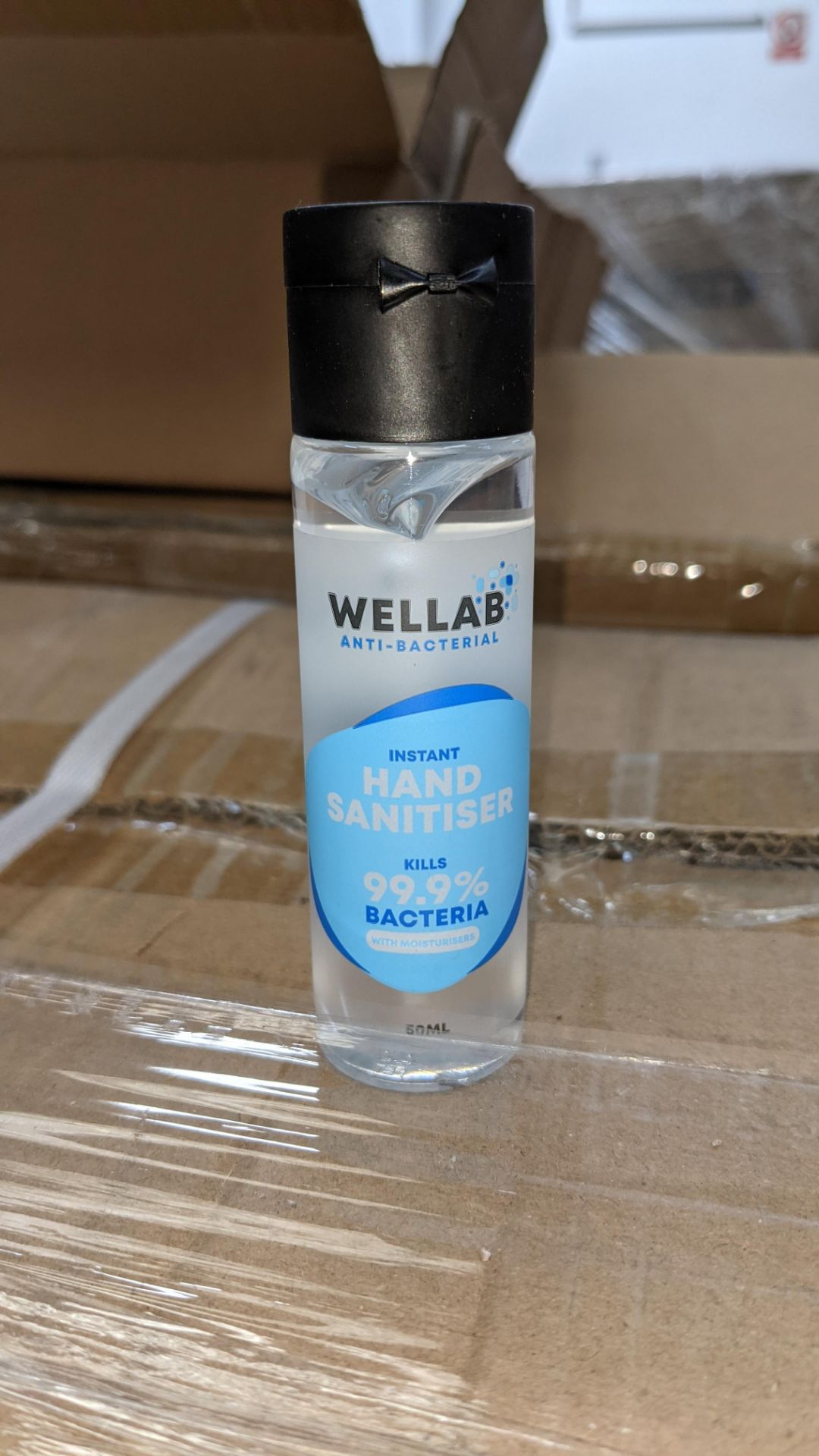 9,600 bottles of Wellab anti-bacterial alcohol based hand sanitiser. Each bottle holds 50ml. 75% e - Image 8 of 10