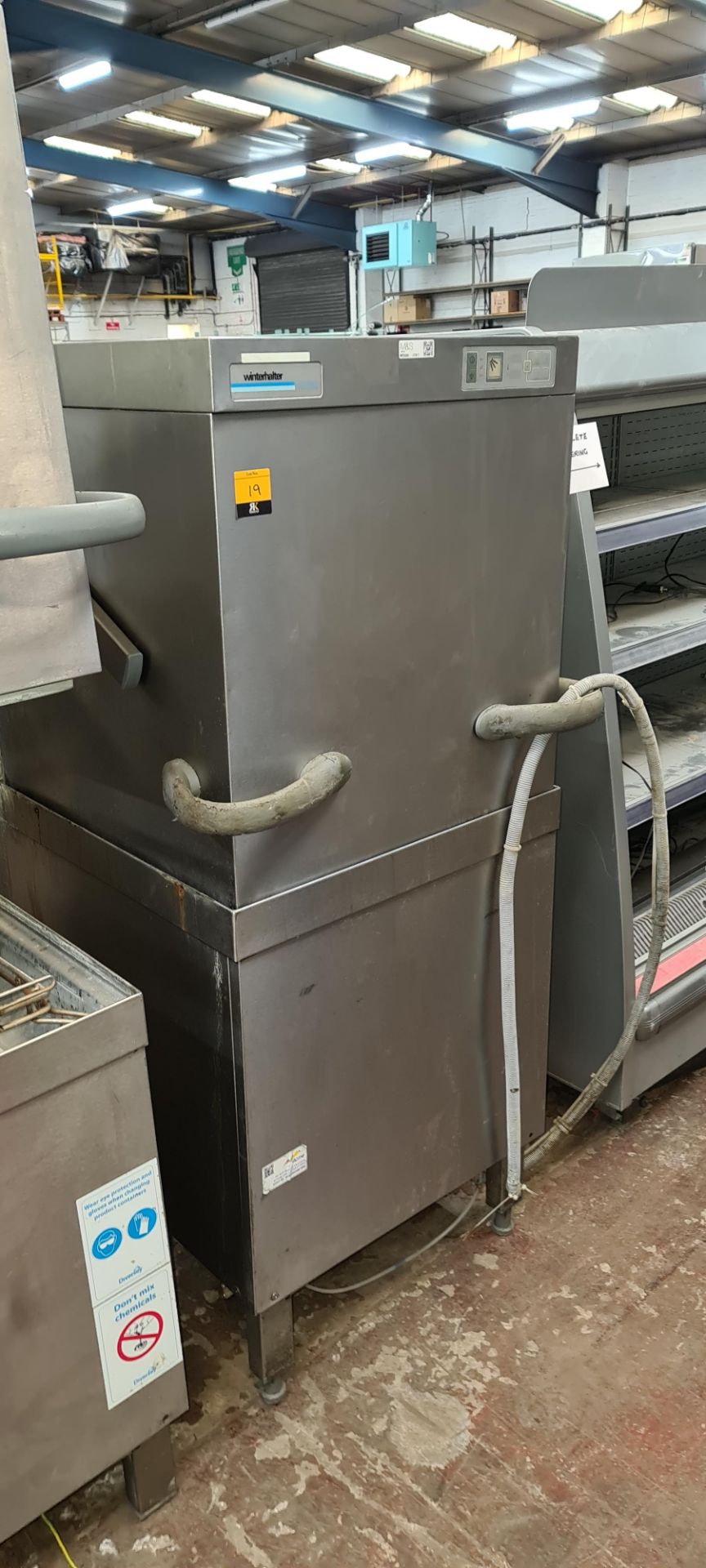 Winterhalter model GS502 stainless steel pass through commercial dishwasher