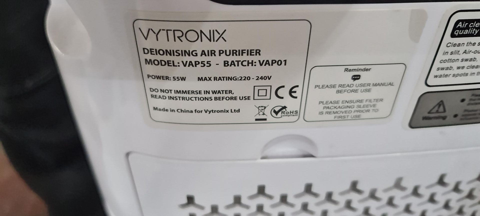 2 off Vytronix deionising air purifiers model VAP55 - Image 7 of 8