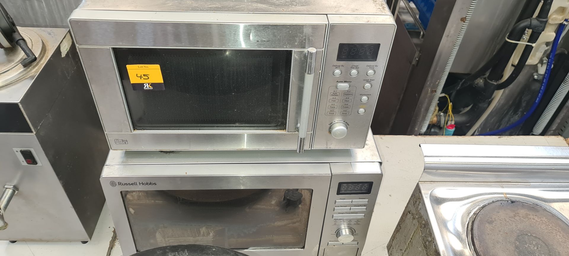 Pair of silver microwaves