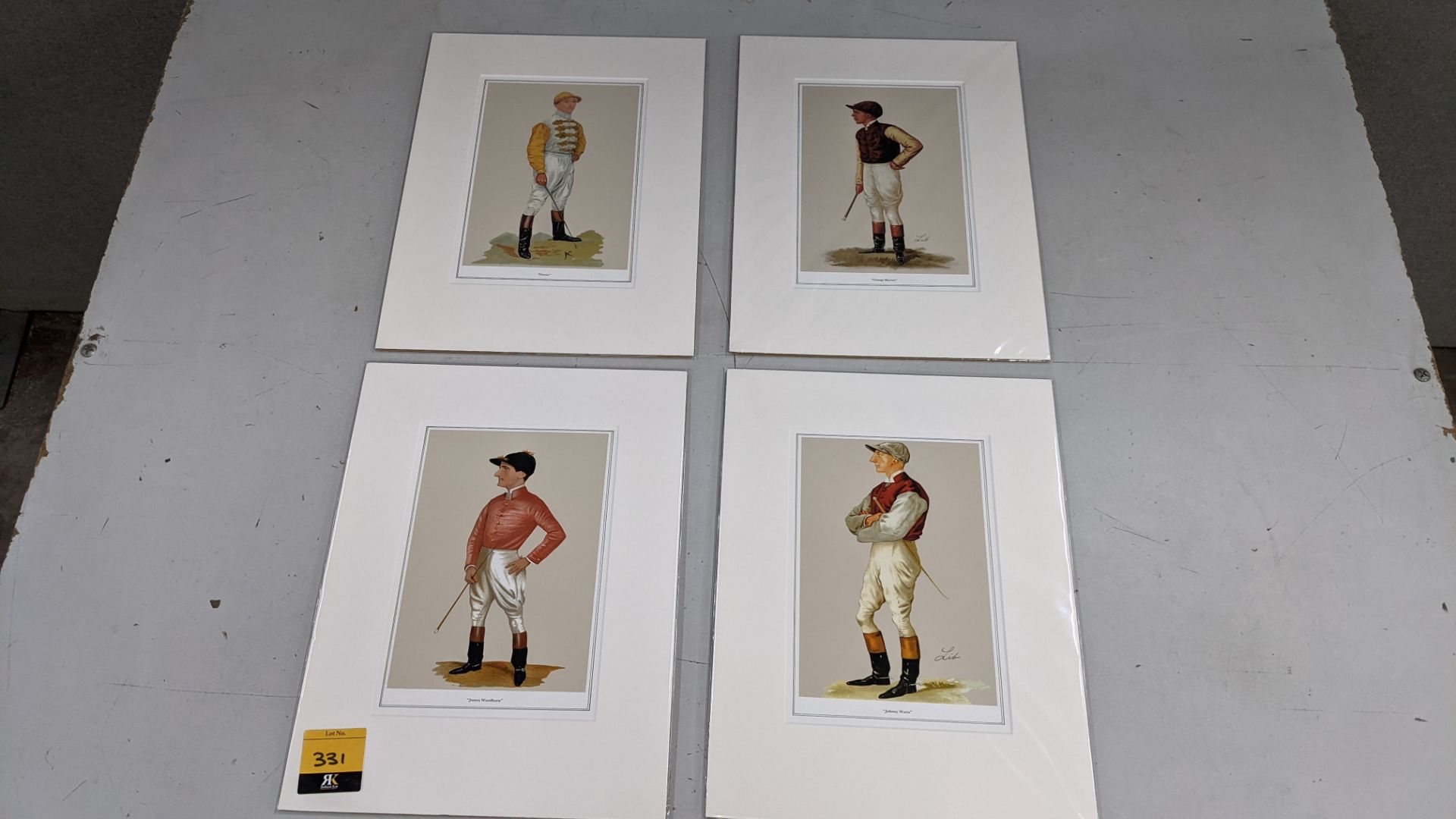 4 off horse jockey prints, each measuring approx. 300mm x 400mm including cardboard mount. This lot - Image 3 of 7
