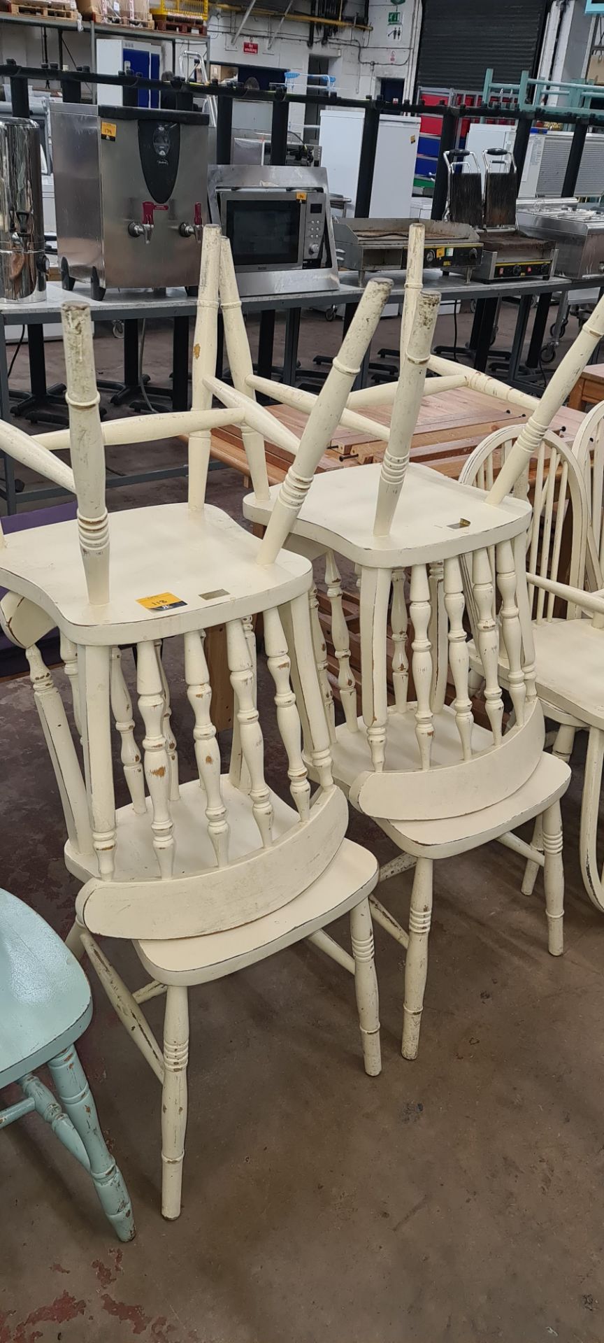 4 off cream painted dining chairs