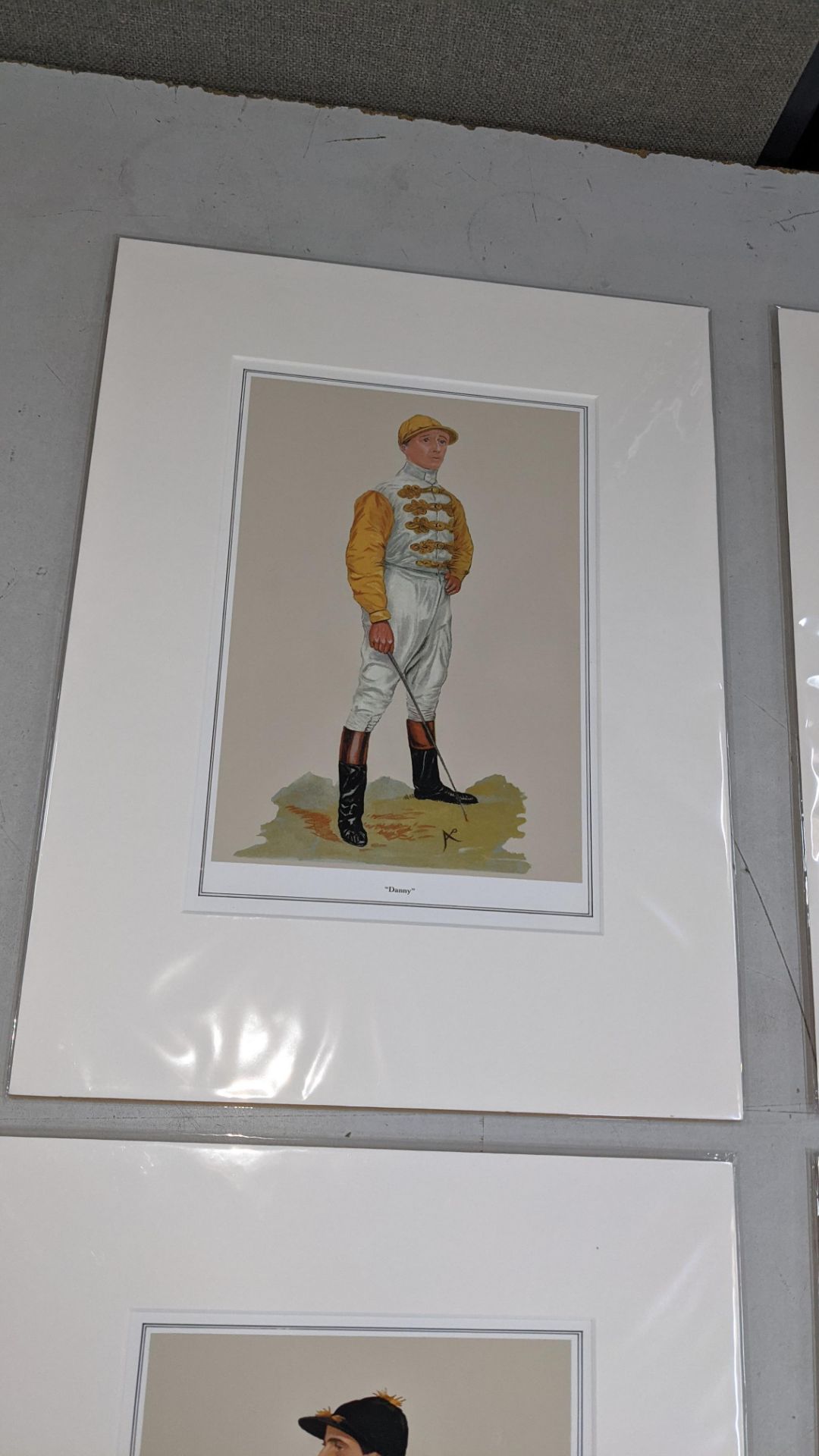 4 off horse jockey prints, each measuring approx. 300mm x 400mm including cardboard mount. This lot - Image 5 of 7