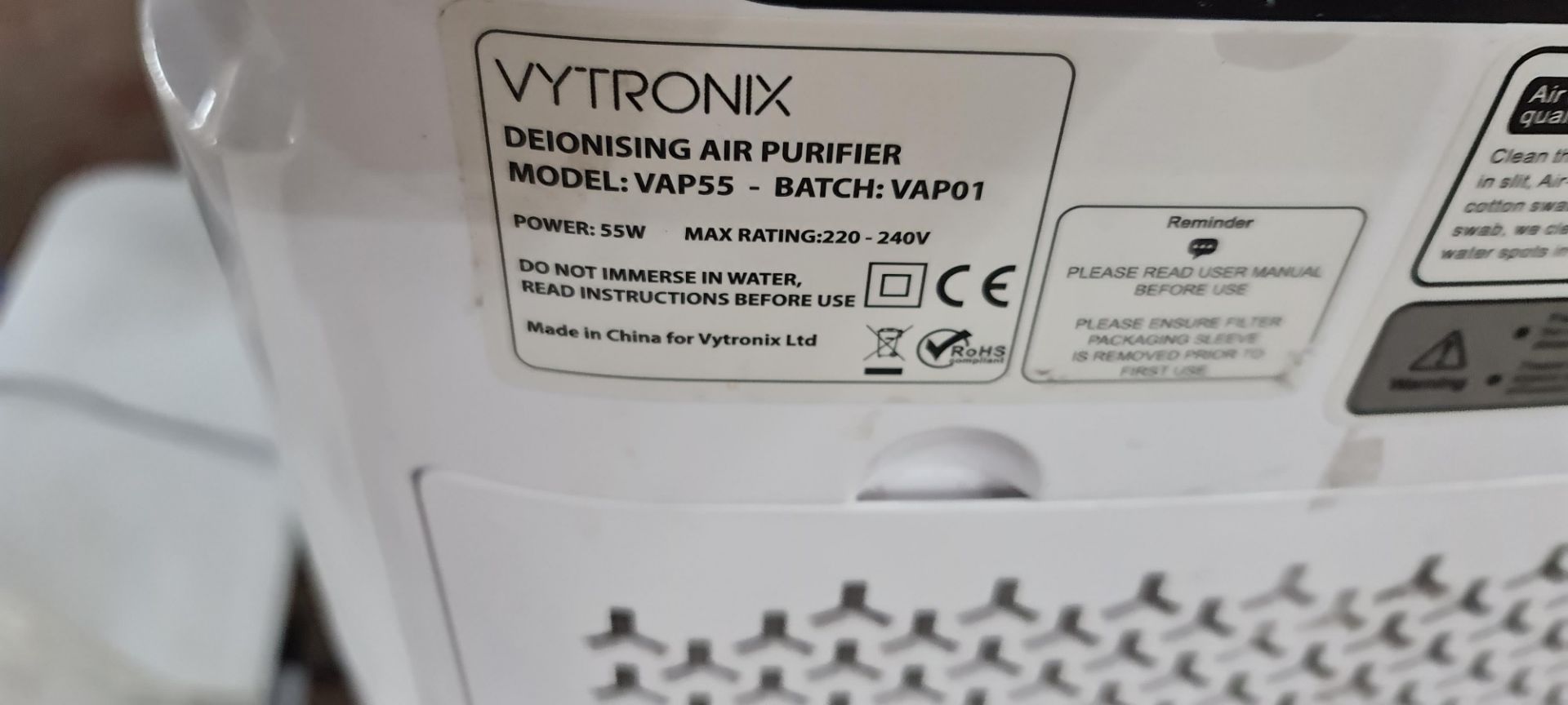 2 off Vytronix deionising air purifiers model VAP55 - Image 8 of 8
