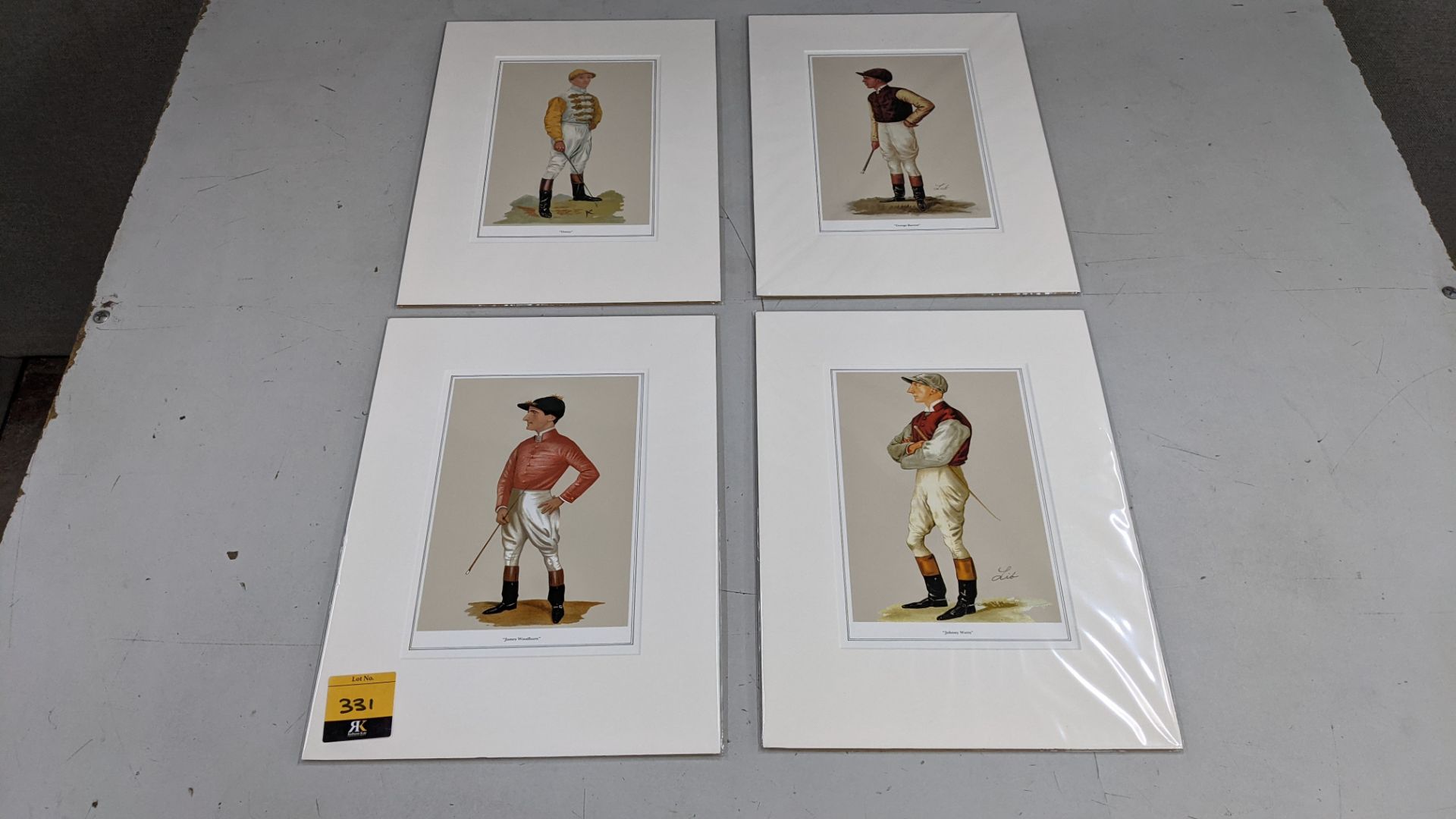 4 off horse jockey prints, each measuring approx. 300mm x 400mm including cardboard mount. This lot - Image 2 of 7