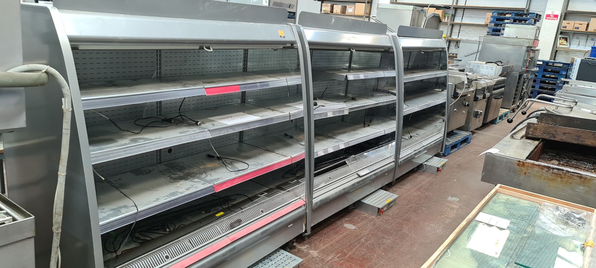 3 off open front refrigerated dairy cabinets, each being approx. 1500mm wide