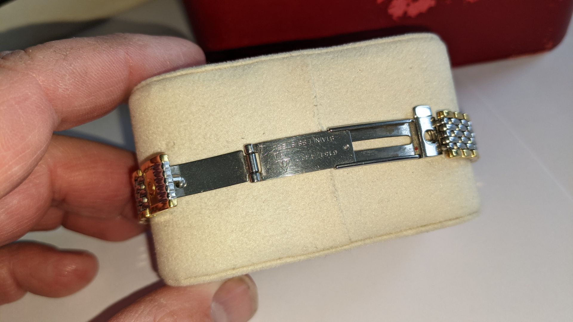 Omega De Ville lady's wristwatch in 2-tone finish including Omega red box & white cardboard outer bu - Image 7 of 17