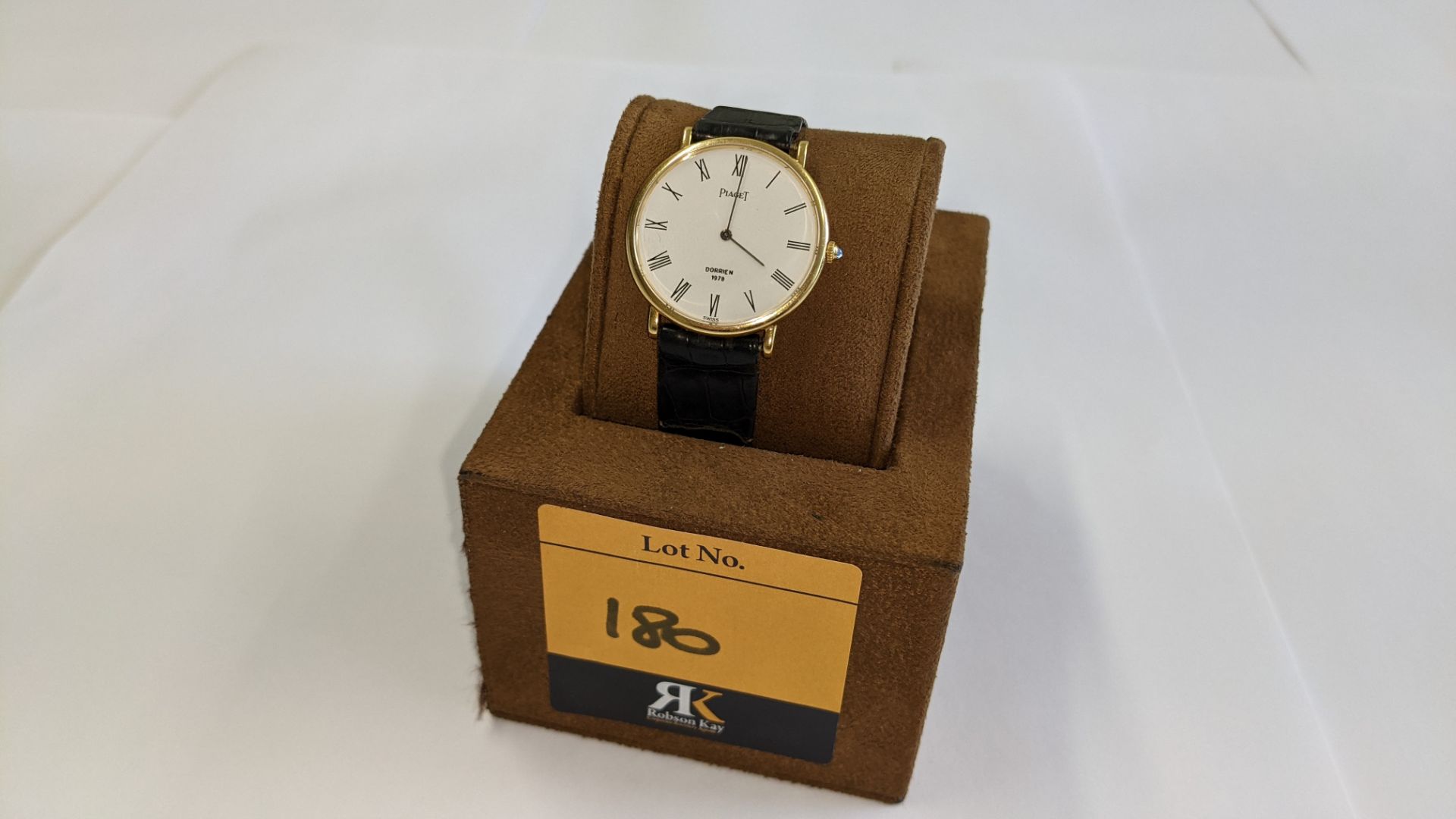 Piaget vintage yellow gold watch on leather strap. Priced (used) at £1,595. It appears to be in yell - Image 14 of 14