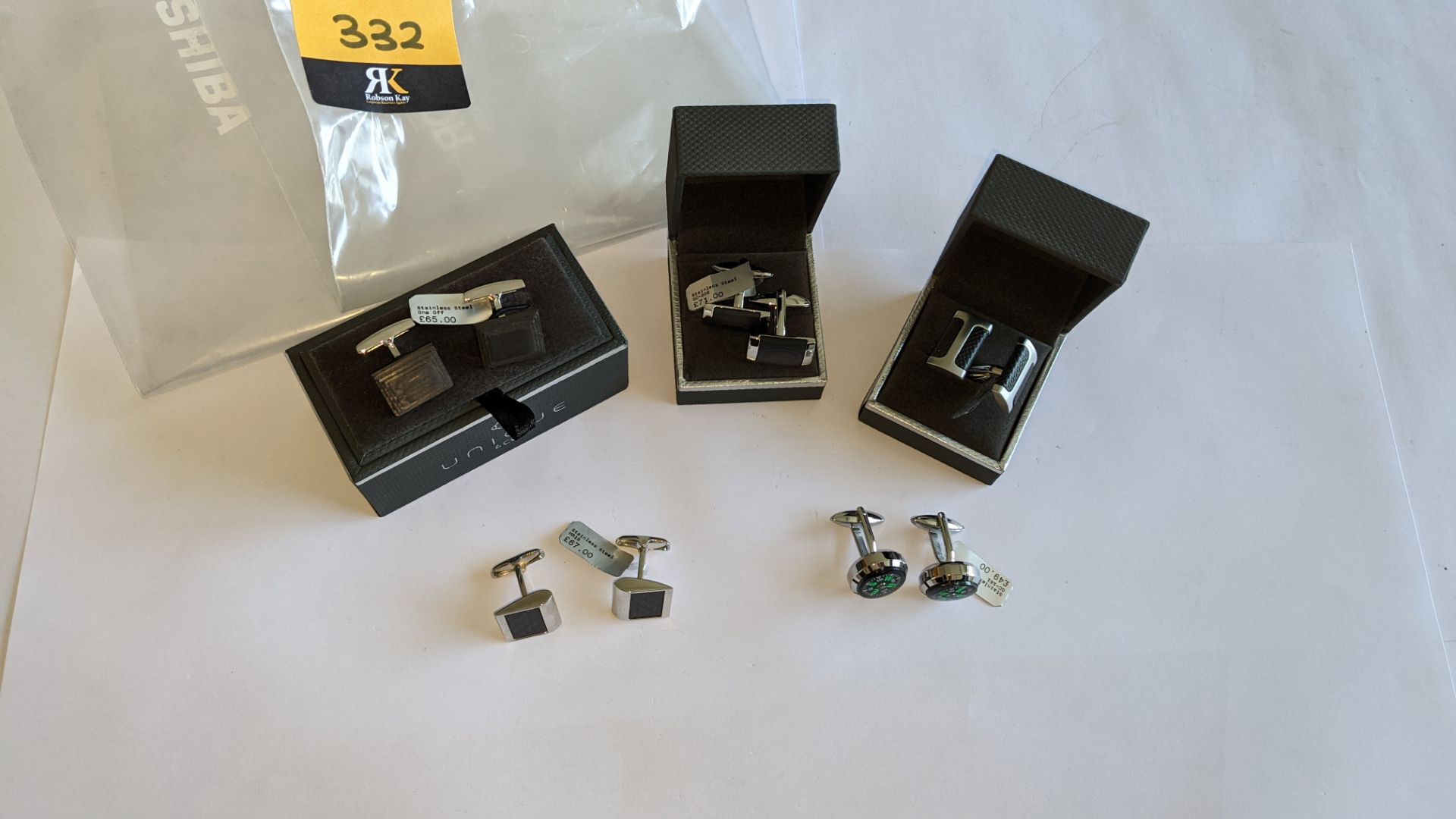 5 assorted pairs of cufflinks, some of which include boxes, typically in stainless steel, with RRP r - Image 16 of 16