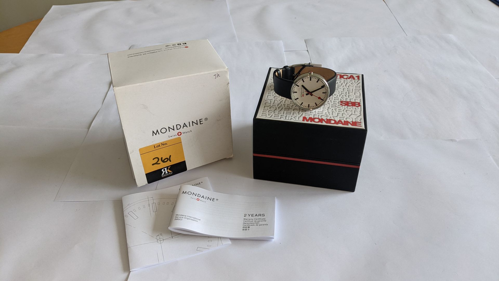 Mondaine watch, product code MSX.4211B.LB. RRP £219. Water resistant, stainless steel case. This l - Image 18 of 18