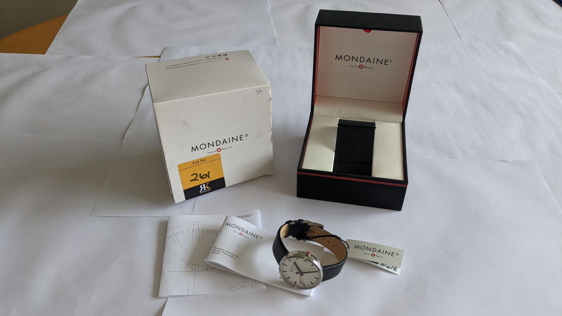 Mondaine watch, product code MSX.4211B.LB. RRP £219. Water resistant, stainless steel case. This l - Image 2 of 18