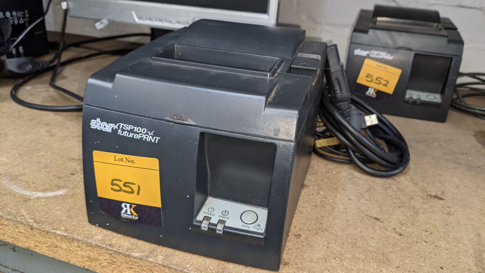Star TSP100 label printer - includes power and usb cables.